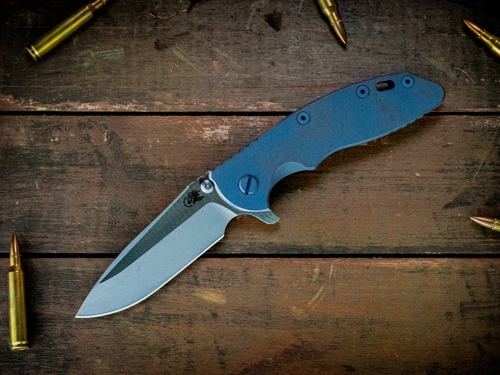 XM-18 3.5" Spearpoint-S45VN-Two Tone-Battle Blue Full Ti-Battle Blue Ti Hardware XM-18 3.5" Spearpoint-S45VN-Two Tone-Battle Blue Full Ti-Battle Blue Ti Hardware