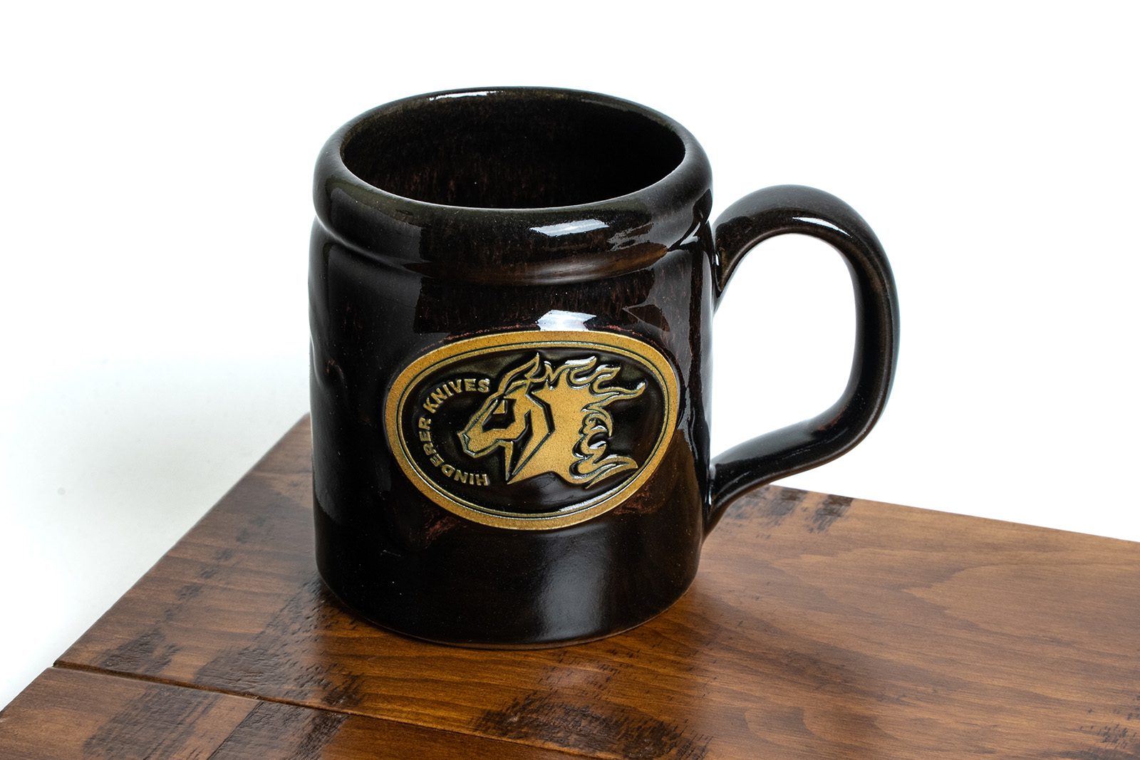 ExpProductCell_Hinderer Knives/Deneen Pottery "Camper Mug"-Black/Coral