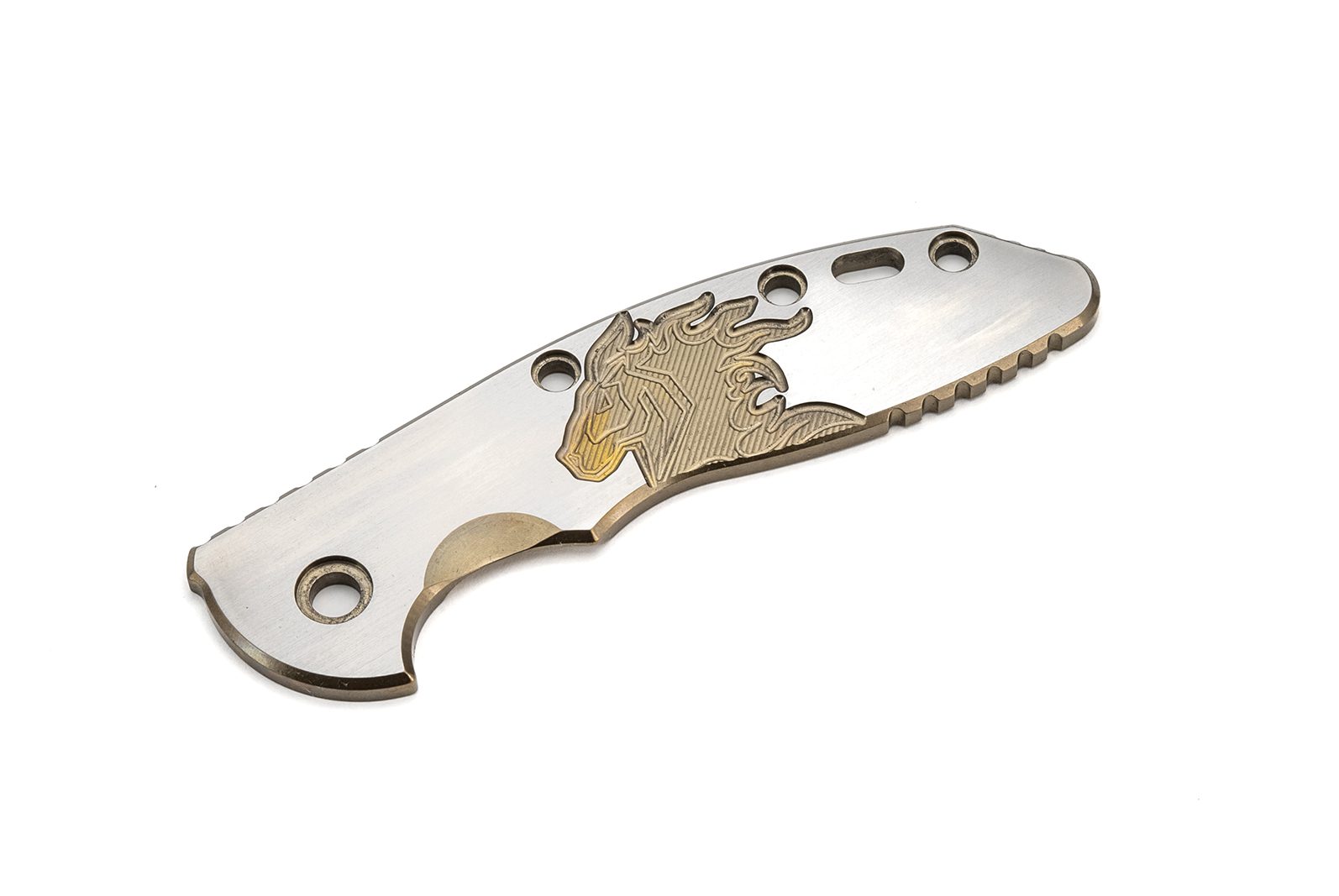3.5" XM18 Titanium Scale-Milled Horse Head Logo-Satin-Bronze/Bronze 3.5" XM18 Titanium Scale-Milled Horse Head Logo-Satin-Bronze/Bronze