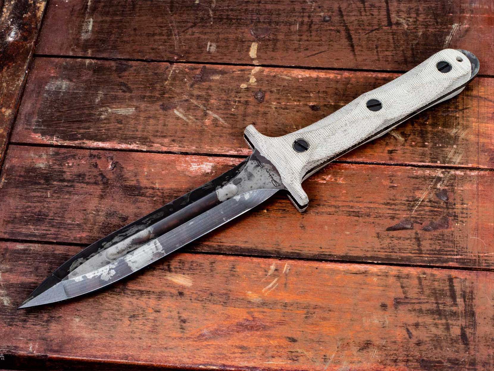 Rick Hinderer Knives "EK" Dagger-Battle Field Pickup-BPU382-Hollow Ground-01 Tool Steel-OD Green Micarta Rick Hinderer Knives "EK" Dagger-Battle Field Pickup-BPU382-Hollow Ground-01 Tool Steel-OD Green Micarta
