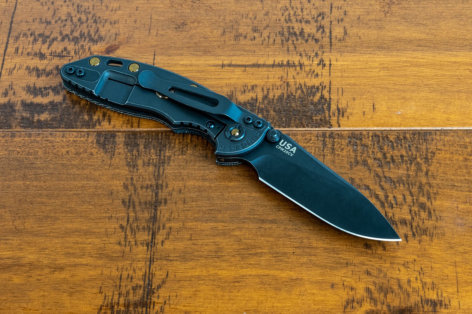 XM-18 3" Non Flipper-Slicer-Battle Black DLC-Smooth Black Micarta-Stonewash Bronze Ti Hardware