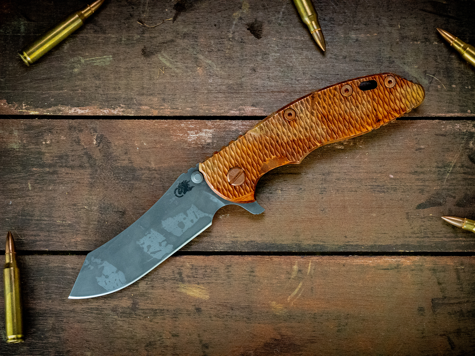 XM-18 3.5-Skinner-S45VN-BPU833-Copper Scale-Copper Hardware XM-18 3.5-Skinner-S45VN-BPU833-Copper Scale-Copper Hardware