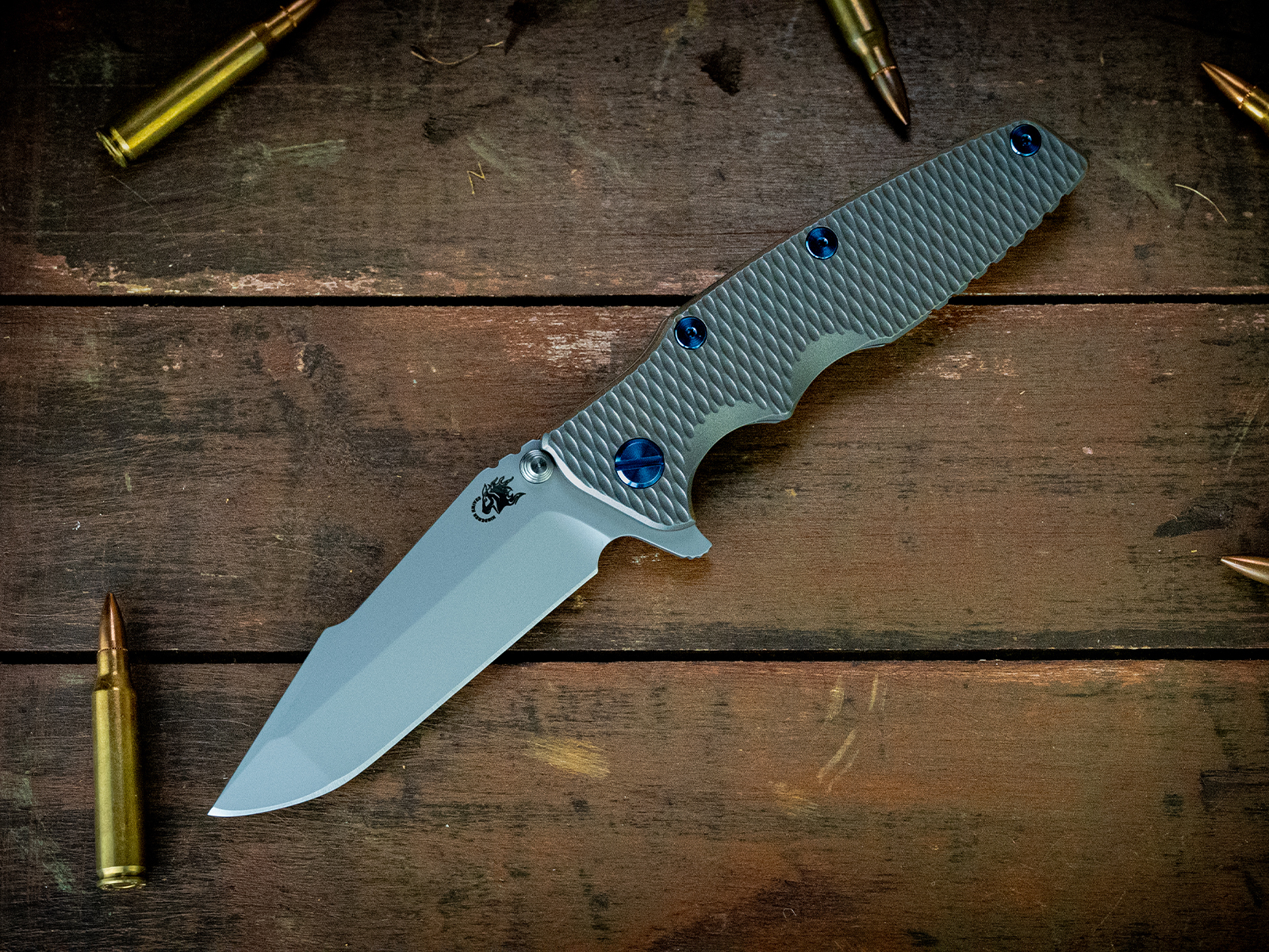 Eklipse-S45VN-Harpoon Spanto-Bead Blast Bronze-Full Titanium-Blue Ti Hardware Eklipse-S45VN-Harpoon Spanto-Bead Blast Bronze-Full Titanium-Blue Ti Hardware