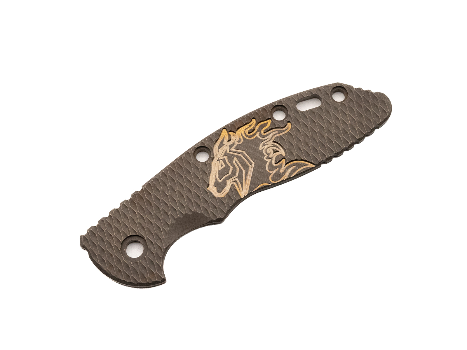 3.5" XM18 Titanium Scale-Milled Horse Head Logo-Textured-Battle Bronze-Bronze/Battle Bronze 3.5" XM18 Titanium Scale-Milled Horse Head Logo-Textured-Battle Bronze-Bronze/Battle Bronze