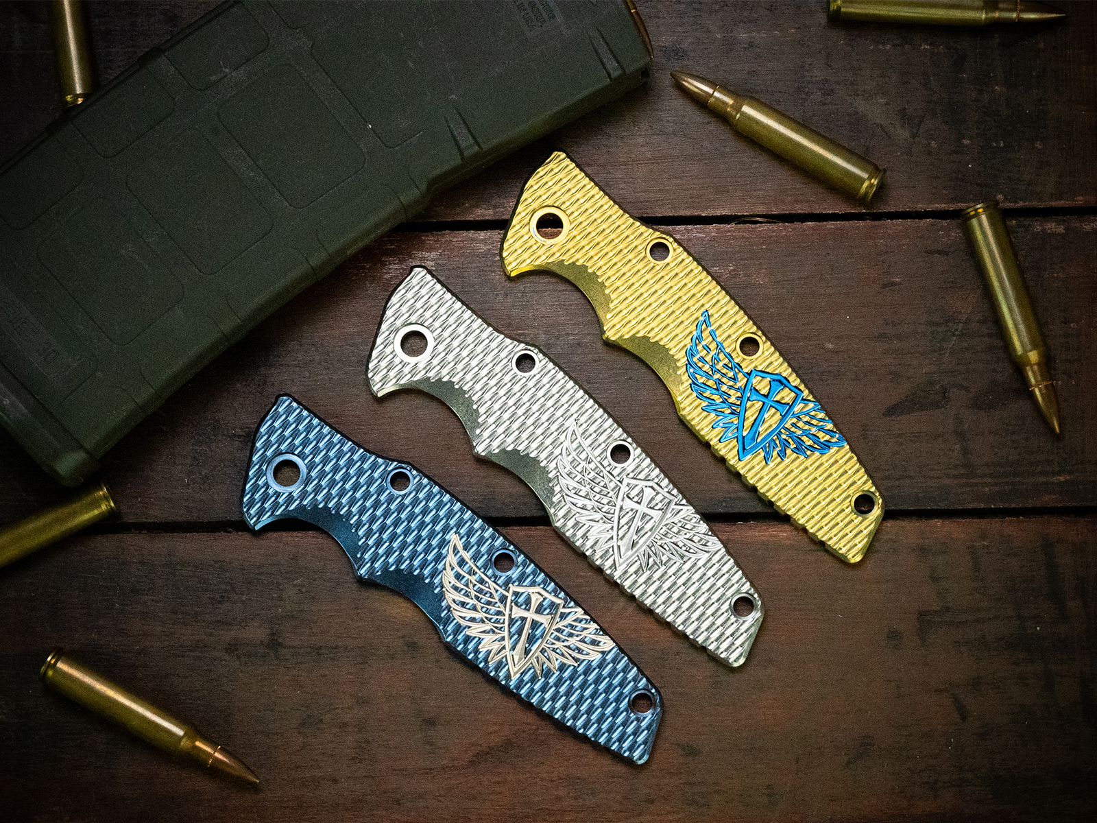 3.5" Eklipse Titanium Scale-Milled Winged Crusader-Textured-Stonewash 3.5" Eklipse Titanium Scale-Milled Winged Crusader-Textured-Stonewash
