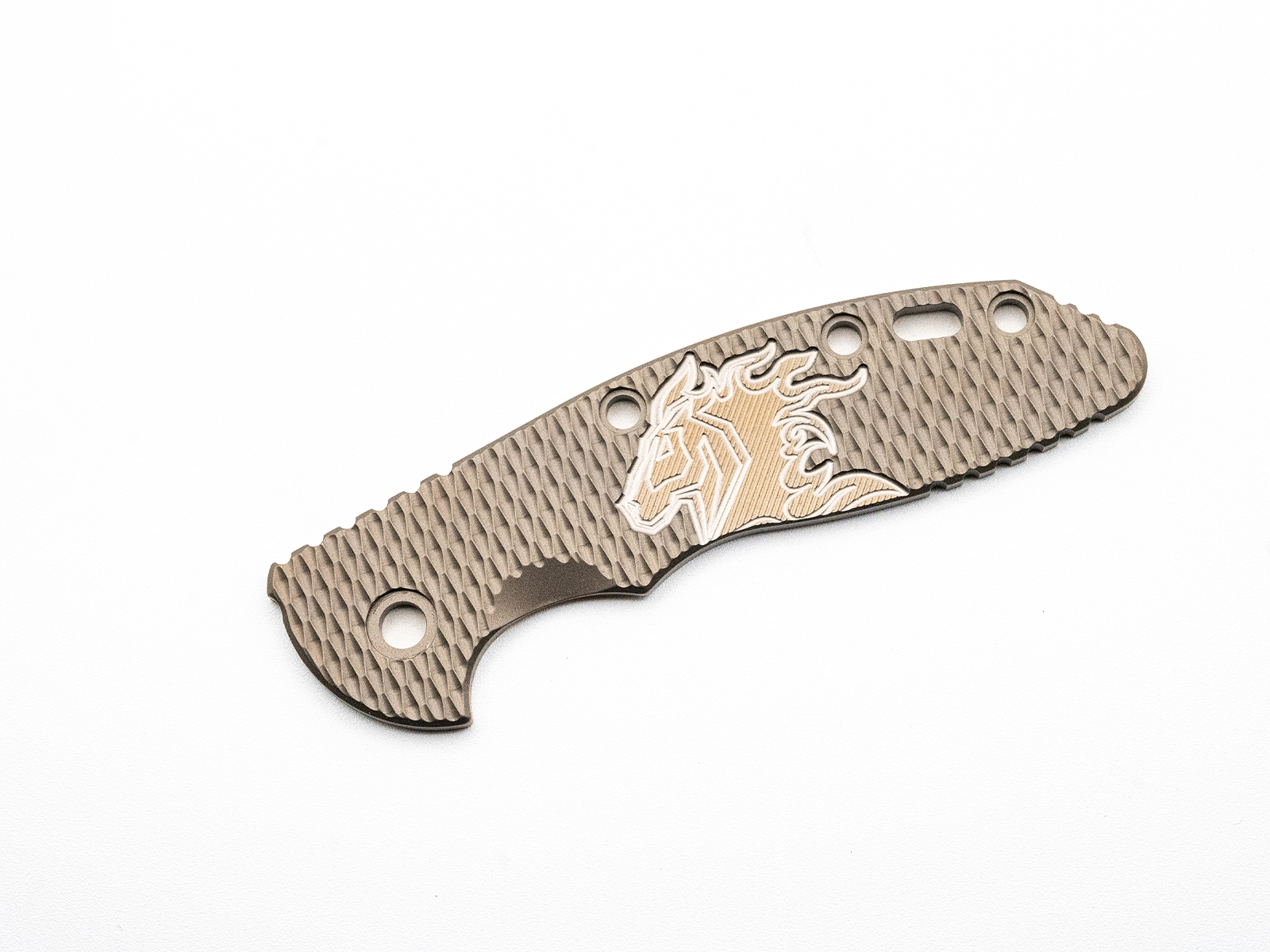 ExpProductCell_3.5" XM18 Titanium Scale-Milled Horse Head Logo-Textured-Bead Blast Bronze-Silver/Bronze