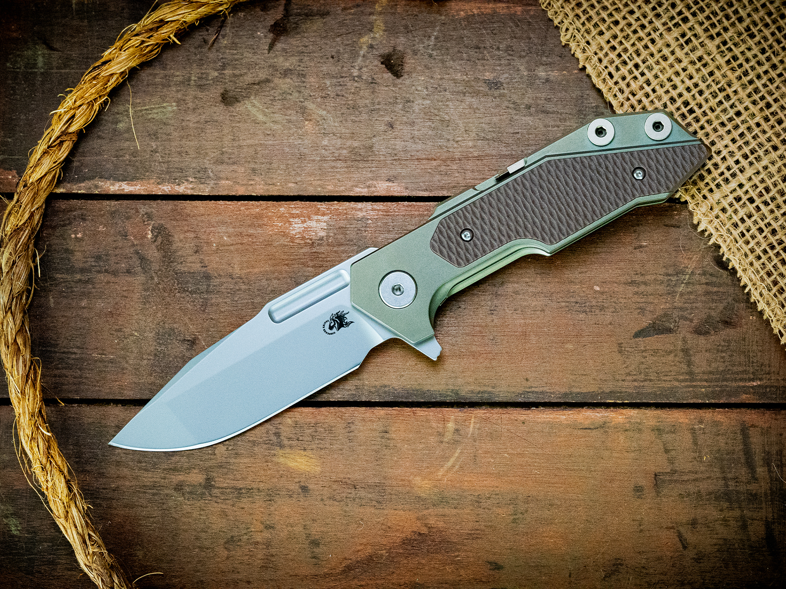 Full Track-Spanto-S45VN-Bead Blast Green-FDE G10 Full Track-Spanto-S45VN-Bead Blast Green-FDE G10