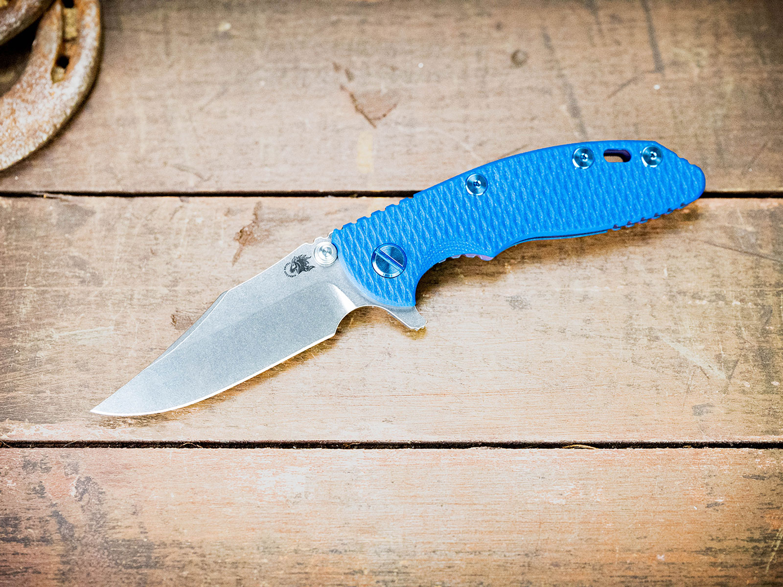 ExpProductCell_XM-18 3.0" Bowie-20CV-Stonewash Blue/Purple-Blue G10-Titanium Hardware ExpProductCell_XM-18 3.0" Bowie-20CV-Stonewash Blue/Purple-Blue G10-Titanium Hardware