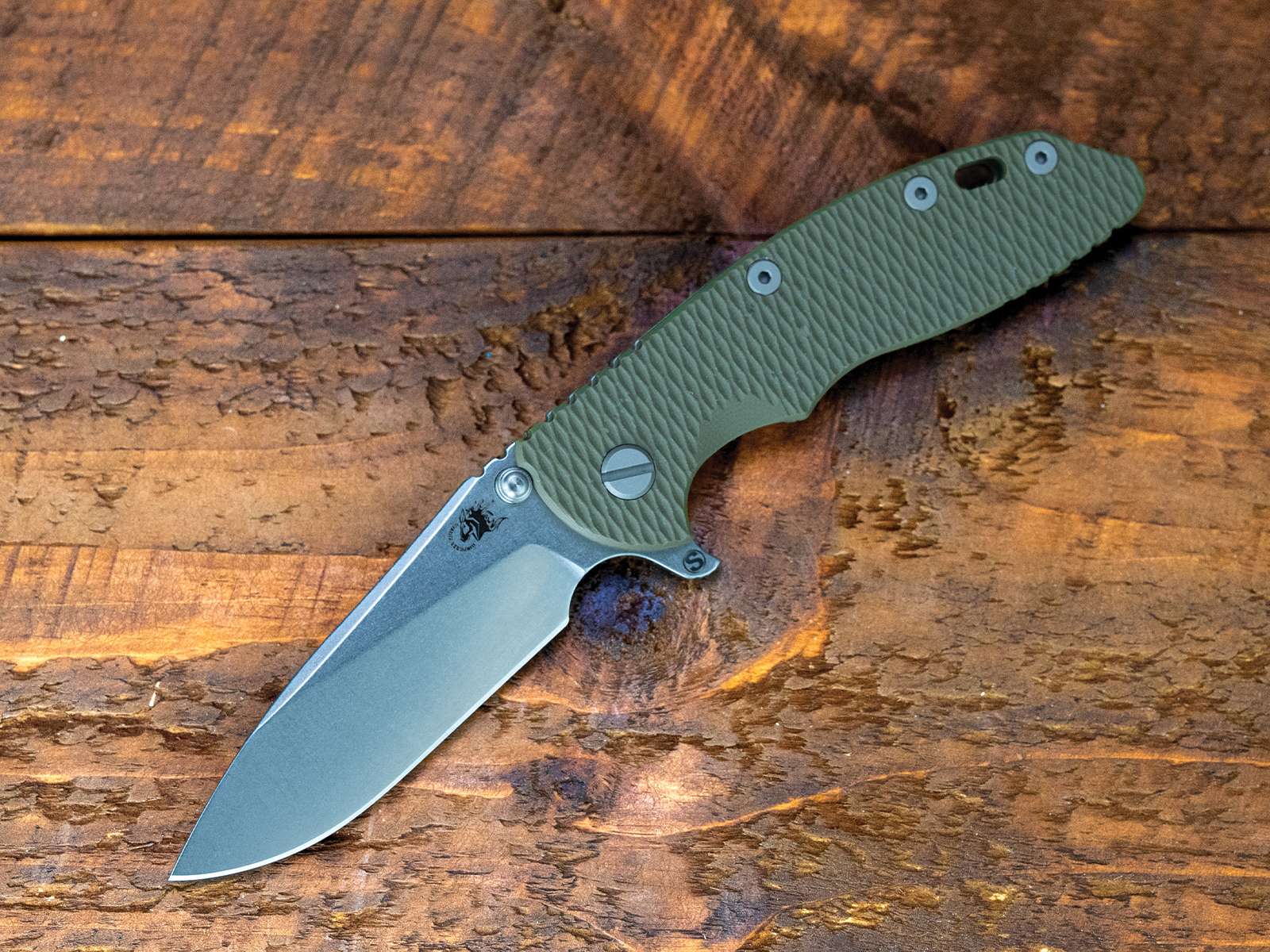 XM-18 3.5" Skinny Slicer-Flat Ground-Magnacut-SW Blade-Textured LS Battle Green-OD Green G10-WF SS Hardware XM-18 3.5" Skinny Slicer-Flat Ground-Magnacut-SW Blade-Textured LS Battle Green-OD Green G10-WF SS Hardware