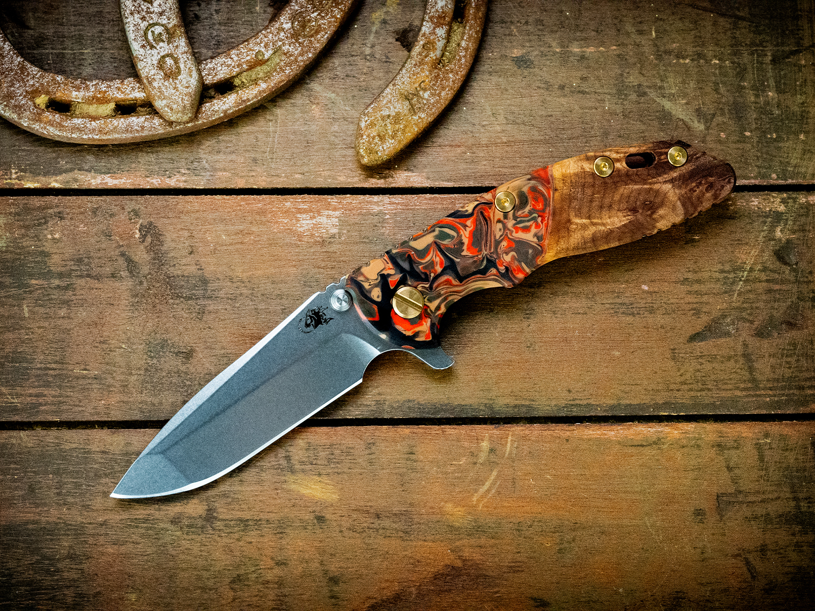 ExpProductCell_XM-18 3.5" Spanto-S45VN-Stonewash Bronze-Wood/Resin-Brass Hardware