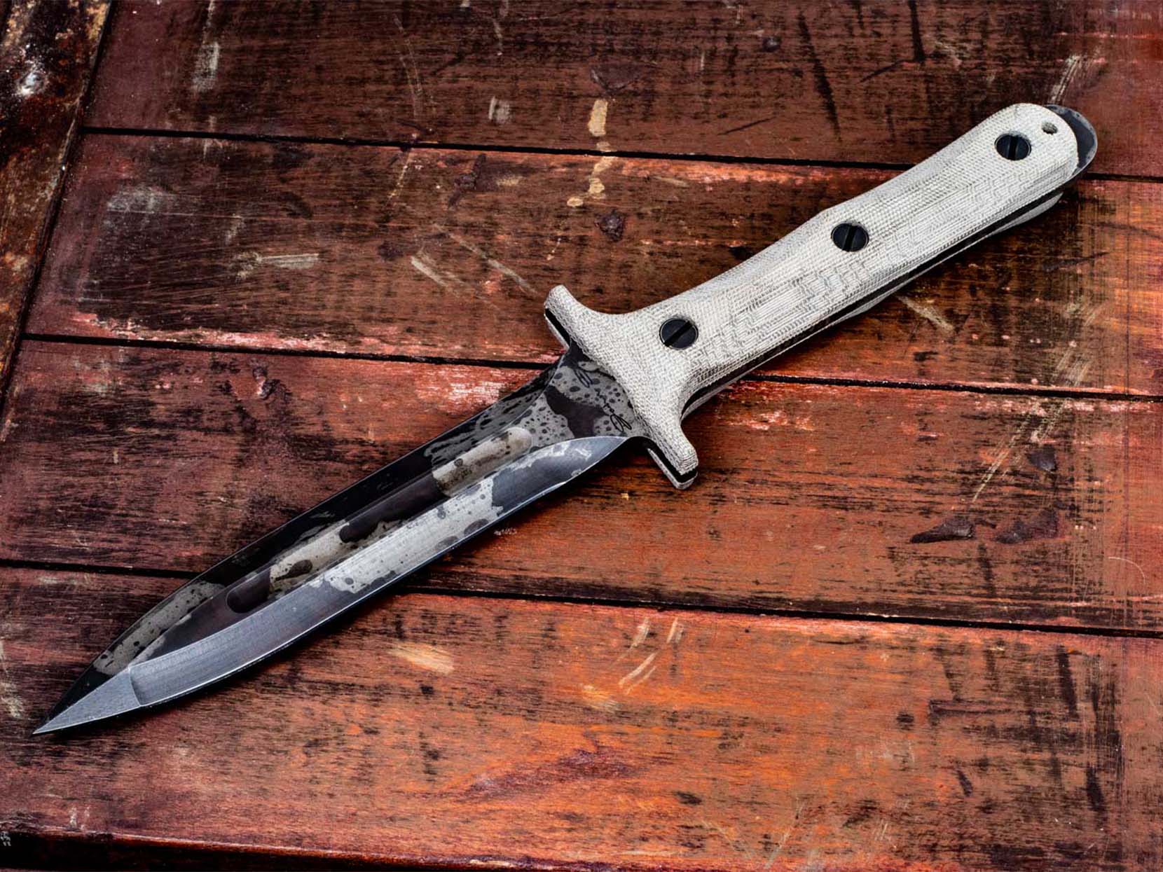 Rick Hinderer Knives "EK" Dagger-Battle Field Pickup-BPU381-Hollow Ground-01 Tool Steel-OD Green Micarta Rick Hinderer Knives "EK" Dagger-Battle Field Pickup-BPU381-Hollow Ground-01 Tool Steel-OD Green Micarta