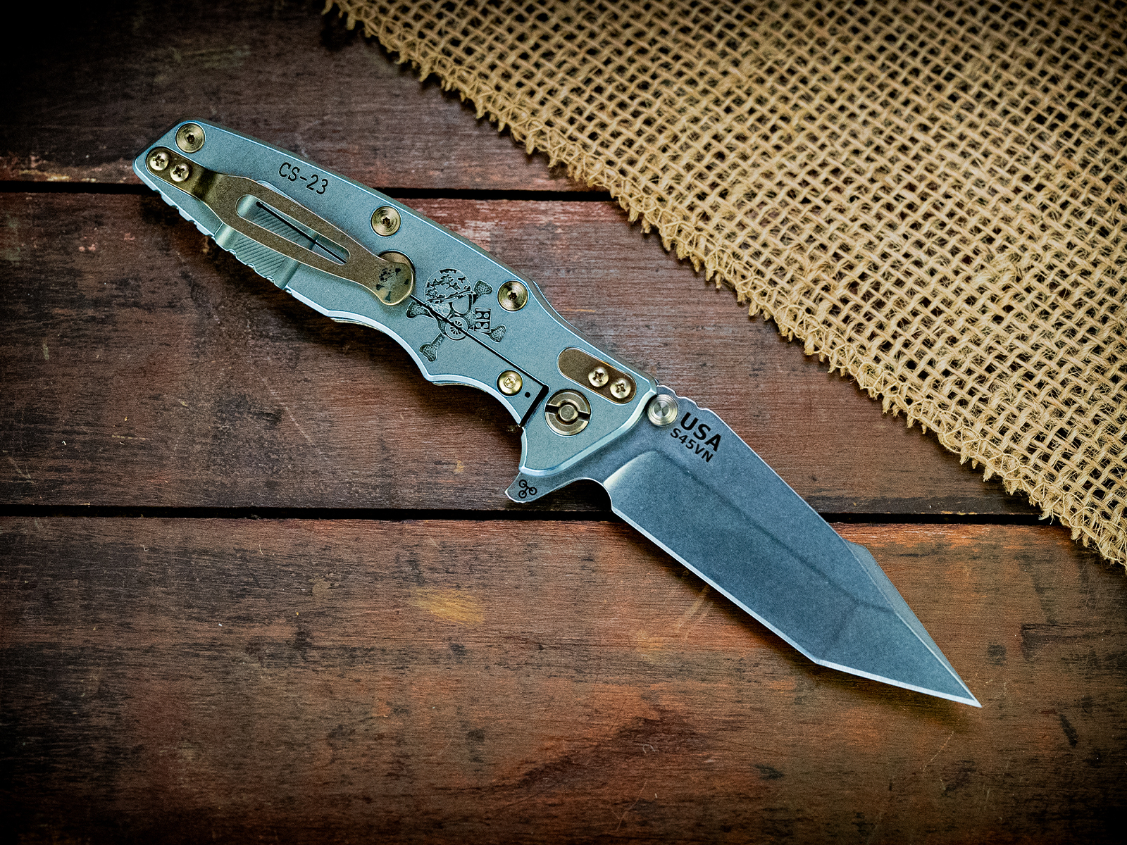Eklipse-Tanto-S45VN-Containment Series-23-Smooth Natural Micarta-Ti Hardware Eklipse-Tanto-S45VN-Containment Series-23-Smooth Natural Micarta-Ti Hardware