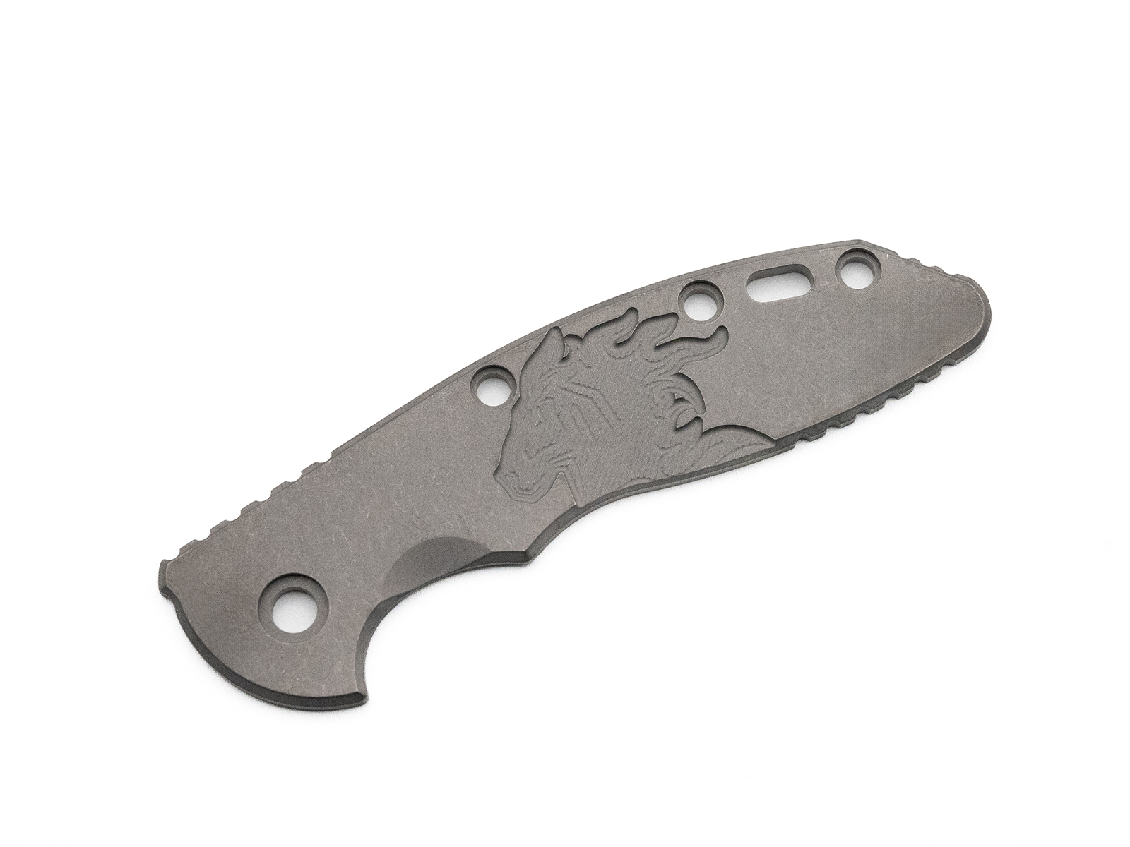 3.5" XM18-SKINNY-Titanium Scale-Milled Horse Head Logo-Smooth-Working Finish