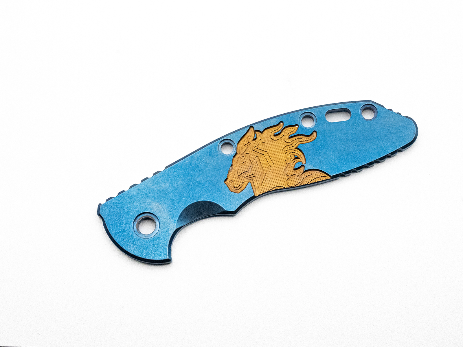 ExpProductCell_3.5" XM18 Titanium Scale-Milled Horse Head Logo-Smooth-Stonewash Blue-Bronze/Bronze