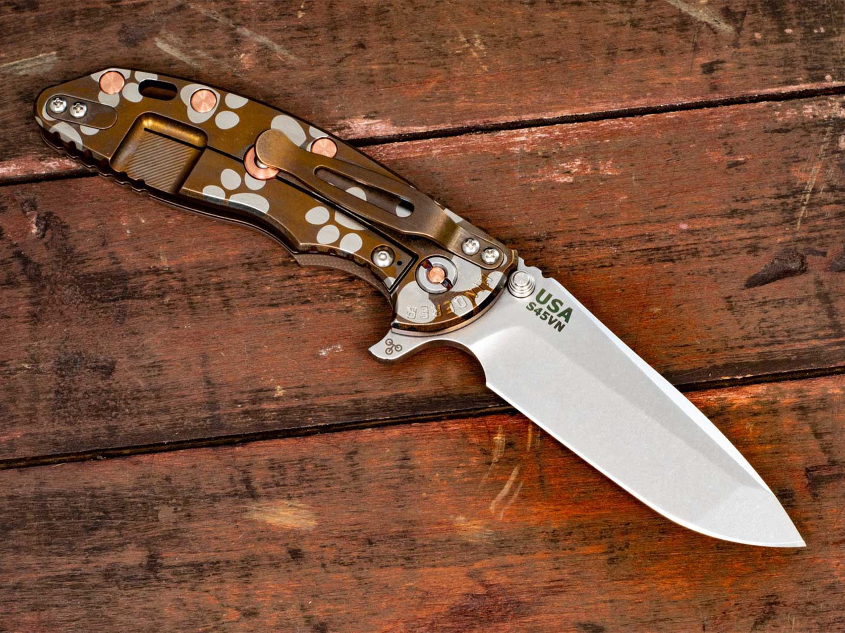XM-18 3.5" Spanto-Stonewash Bronze-Silver Chaos Paw-FDE G10 XM-18 3.5" Spanto-Stonewash Bronze-Silver Chaos Paw-FDE G10