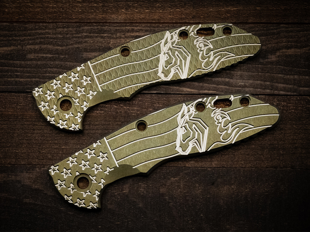 XM-18 3.5 Skinny Titanium Scale-Battle Green-Stars and Stripes-Make It Your Own XM-18 3.5 Skinny Titanium Scale-Battle Green-Stars and Stripes-Make It Your Own