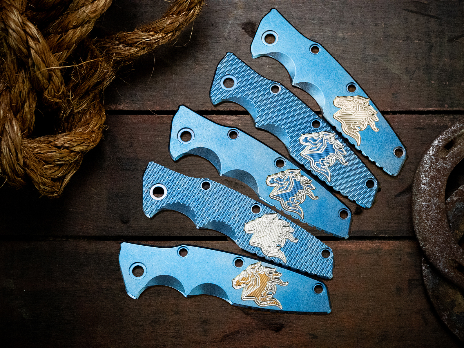 ExpProductCell_Eklipse 3.5" Skinny Titanium Scale-Milled Horse Head Logo-Stonewash Blue