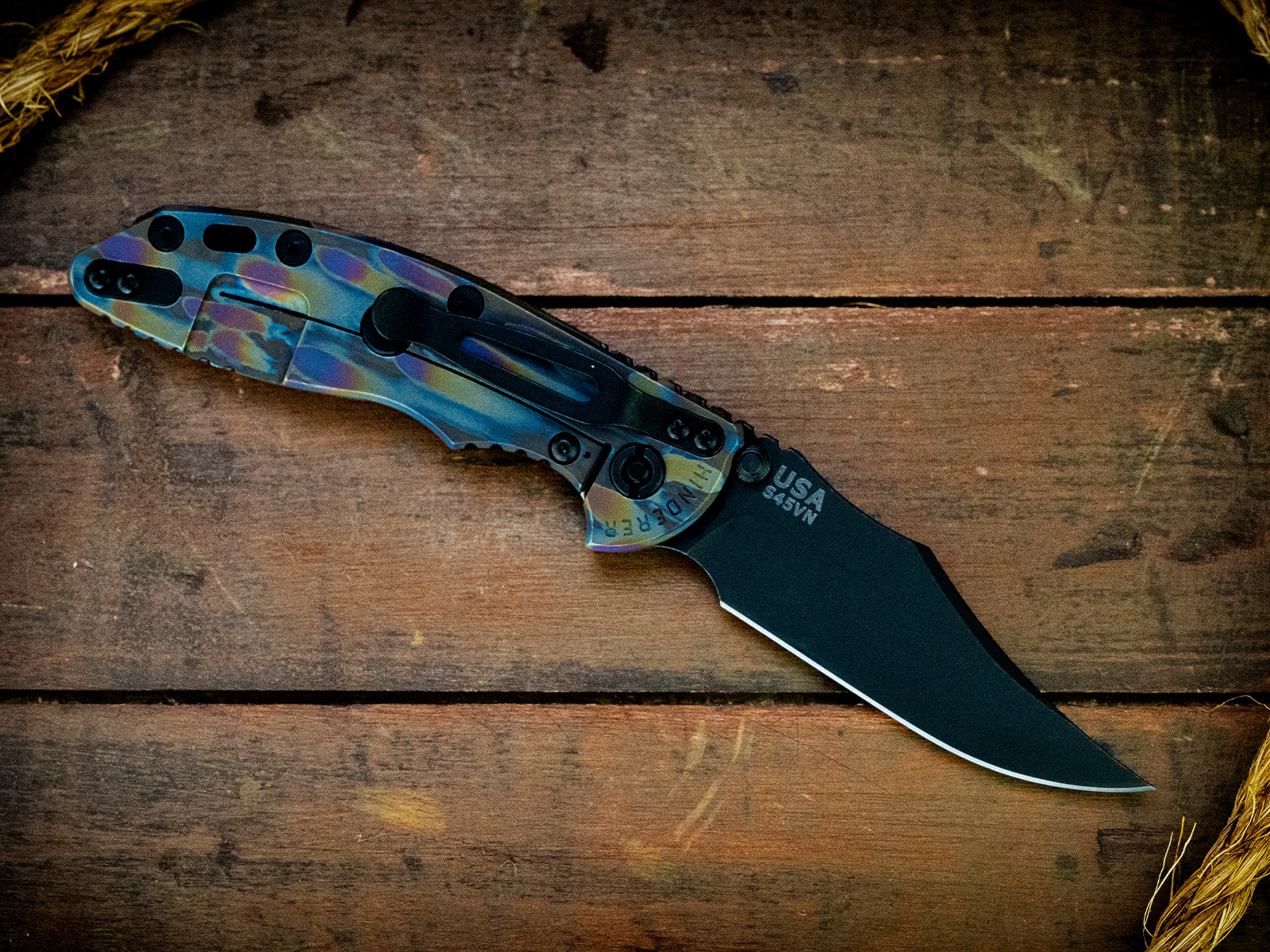 XM-18 3.5"-Non Flipper-Bowie-Battle Black Blade-Painted Battle Bronze-Smooth Black G10-Black Nitride Hardware XM-18 3.5"-Non Flipper-Bowie-Battle Black Blade-Painted Battle Bronze-Smooth Black G10-Black Nitride Hardware