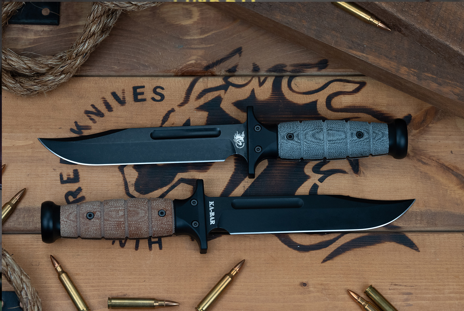 ExpProductCell_Rick Hinderer Knives "KaBar"-3V-Battle Black-Micarta