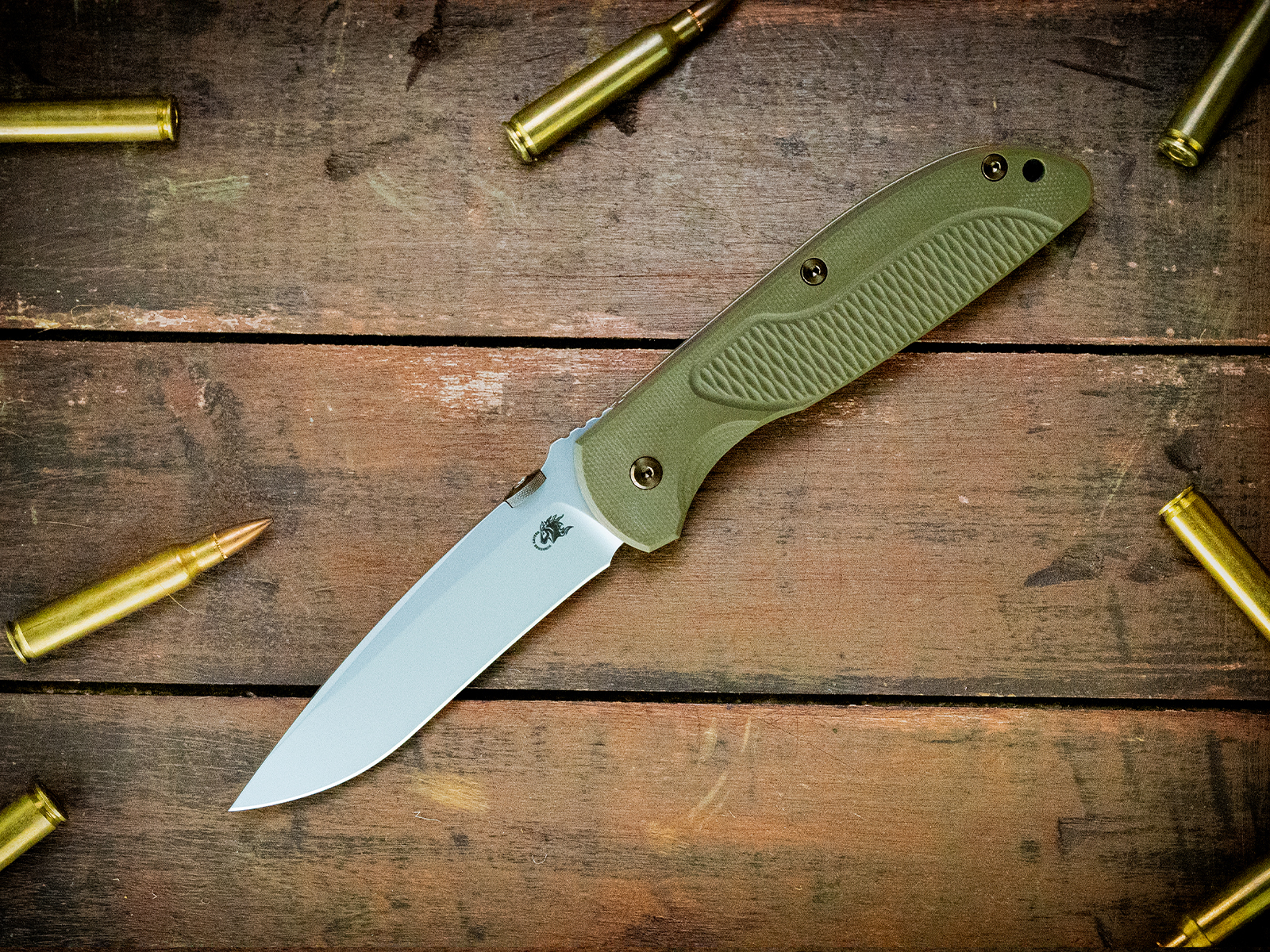 Firetac-Recurve-CPM20CV-Bead Blast-OD Green G10-Bronze Ti Hardware Firetac-Recurve-CPM20CV-Bead Blast-OD Green G10-Bronze Ti Hardware
