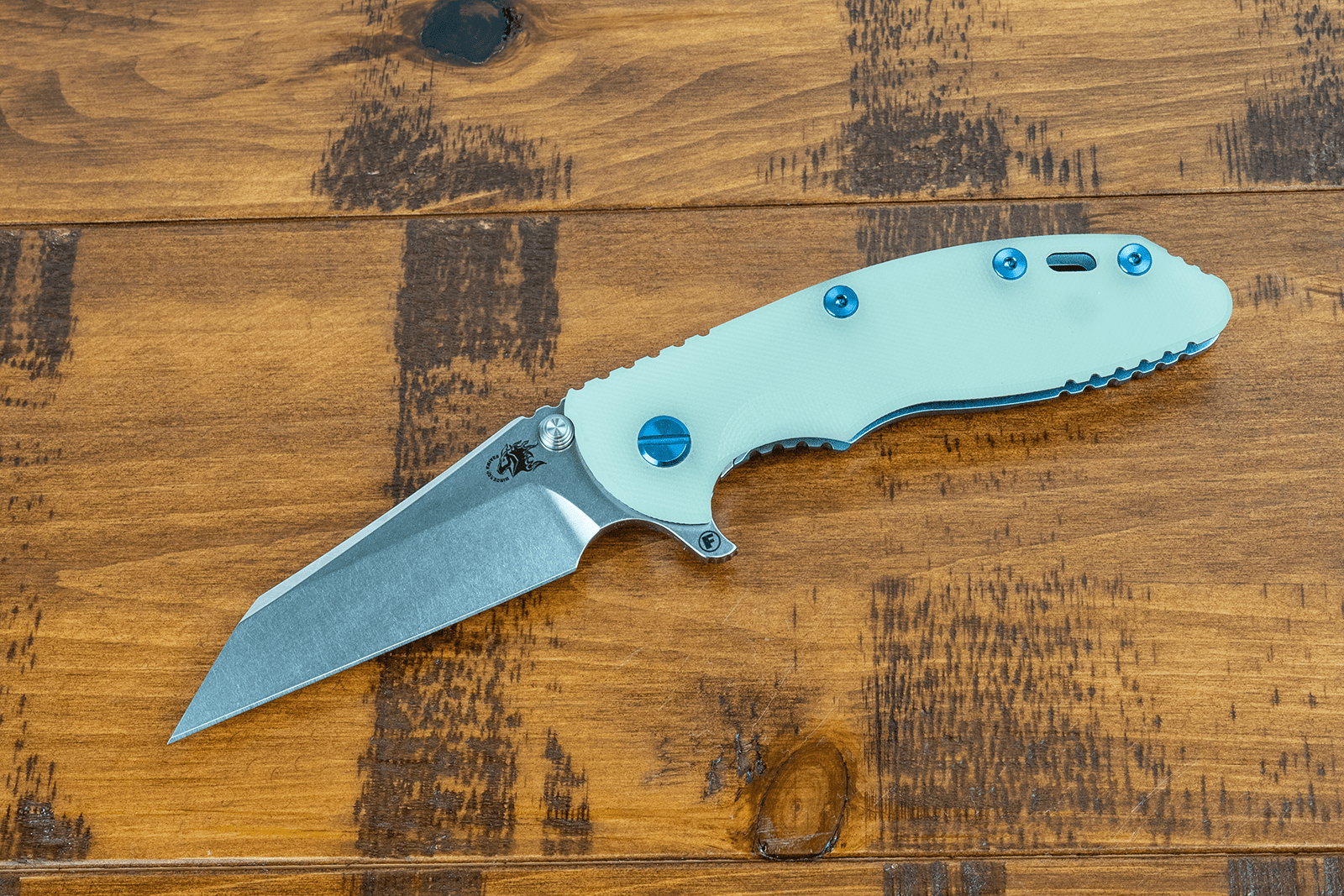 XM-18 3.5" Fatty Wharncliffe-S45VN-Stonewash Double Anodized-Smooth Translucent G10-Titanium Anodized Hardware - Holey Clip