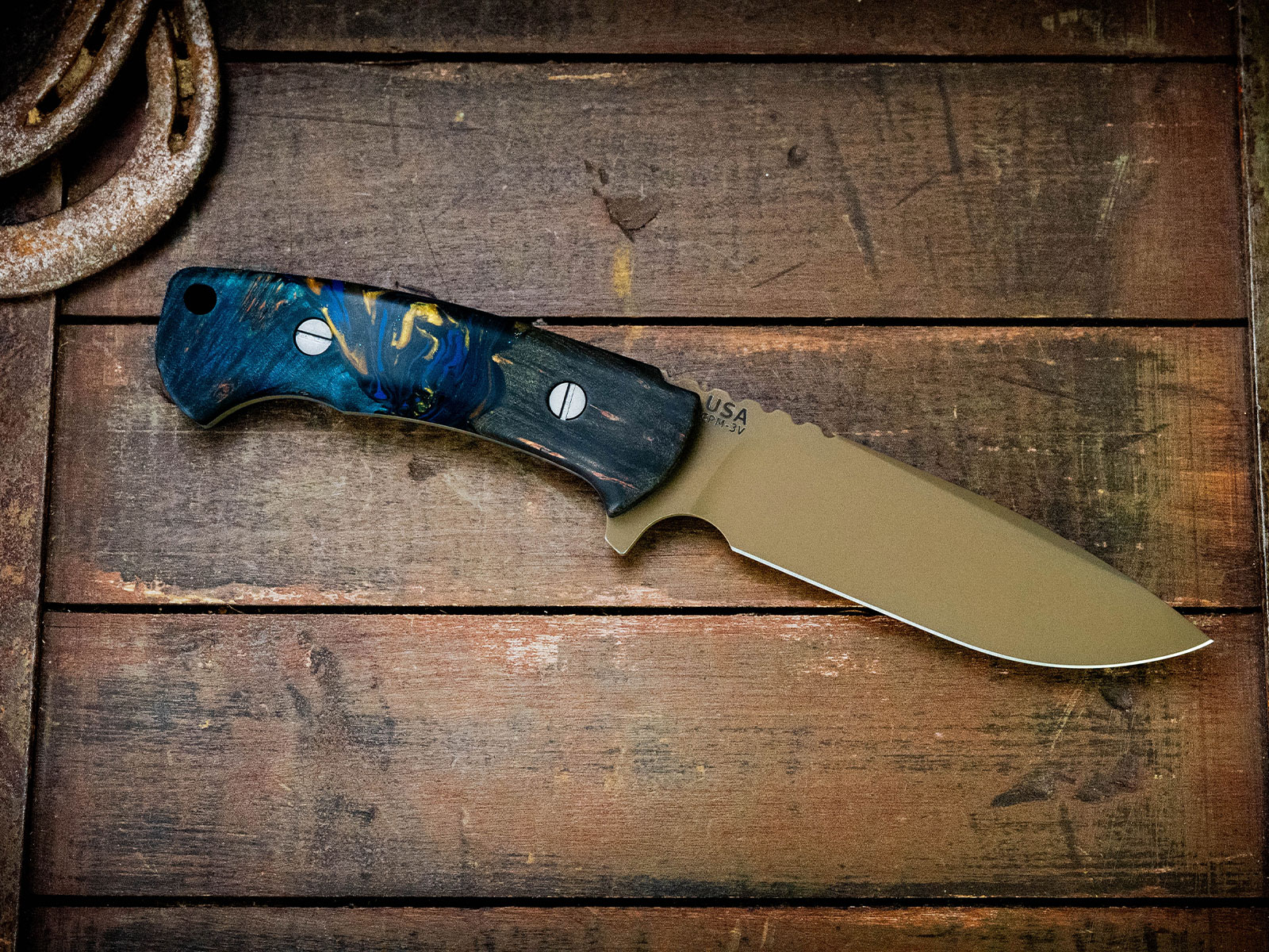 ExpProductCell_The Ranch-Spearpoint-Cerakote Barrett Brown-CPM 3V-Wood/Resin