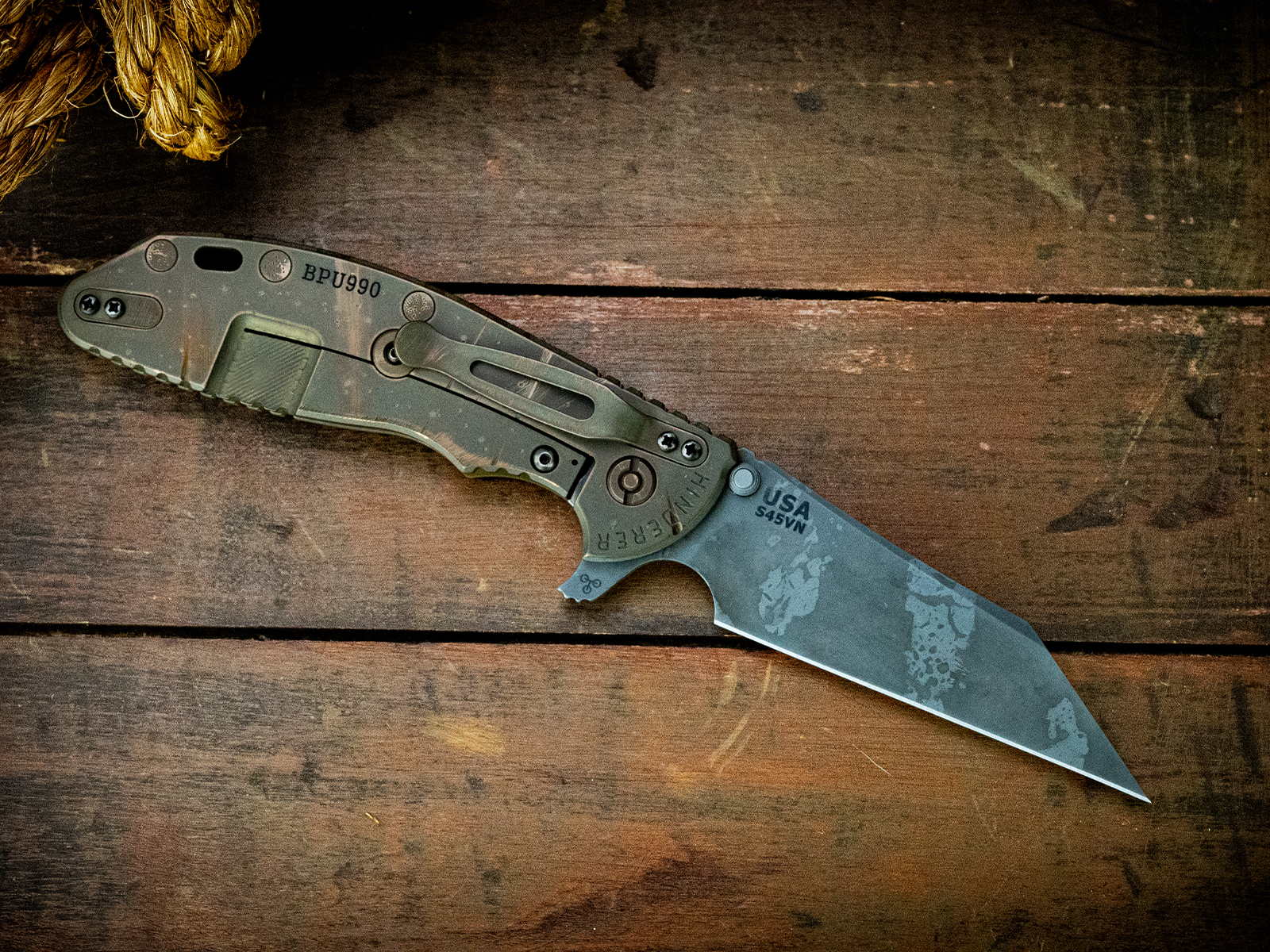 XM-24 Wharncliffe Skinny-S45VN-BPU990-OD Green G10 XM-24 Wharncliffe Skinny-S45VN-BPU990-OD Green G10