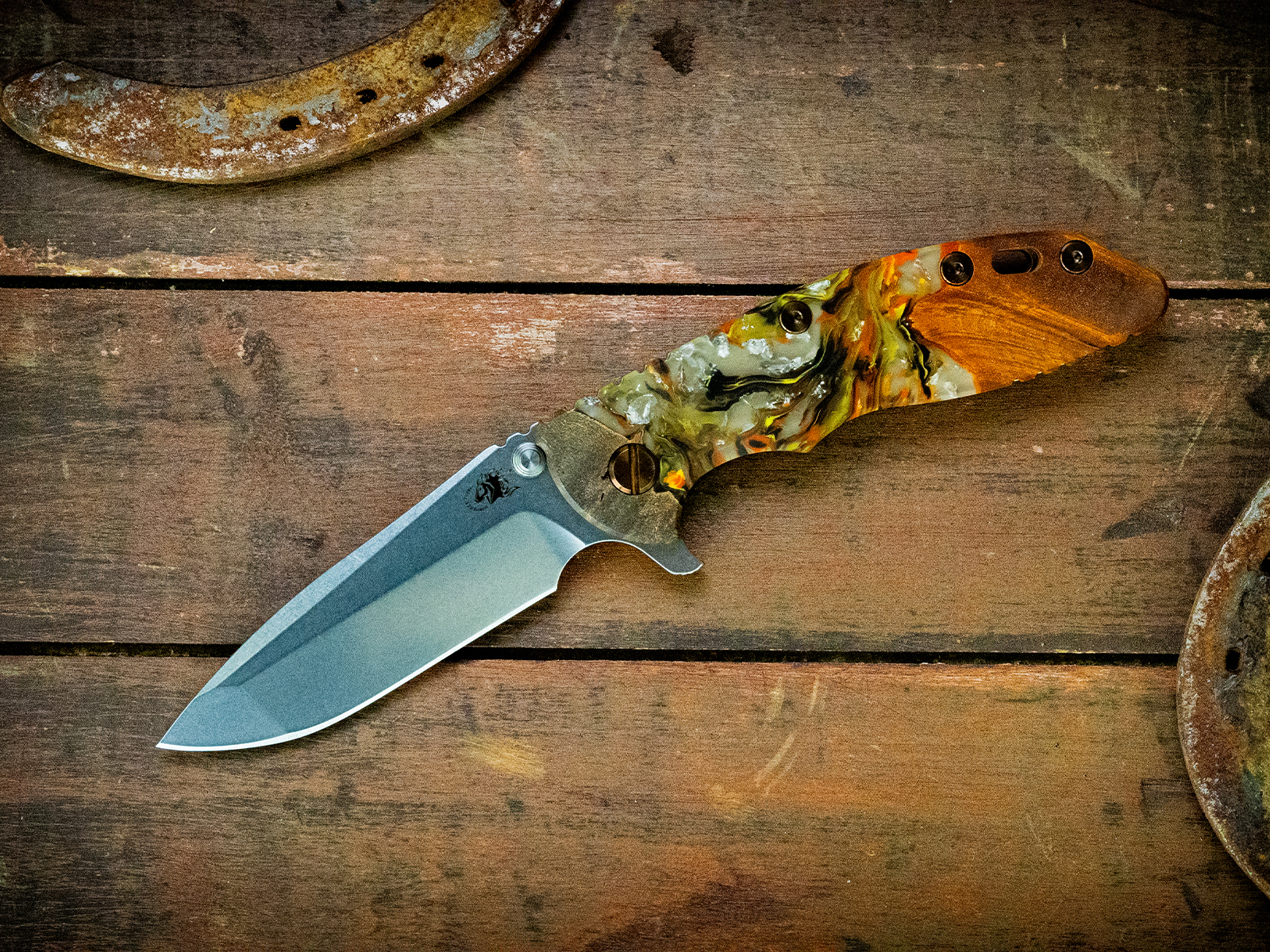 ExpProductCell_XM-18 3.5" Spanto-Stonewash Gold-Wood/Resin-Bronze Ti/Orange Standoffs