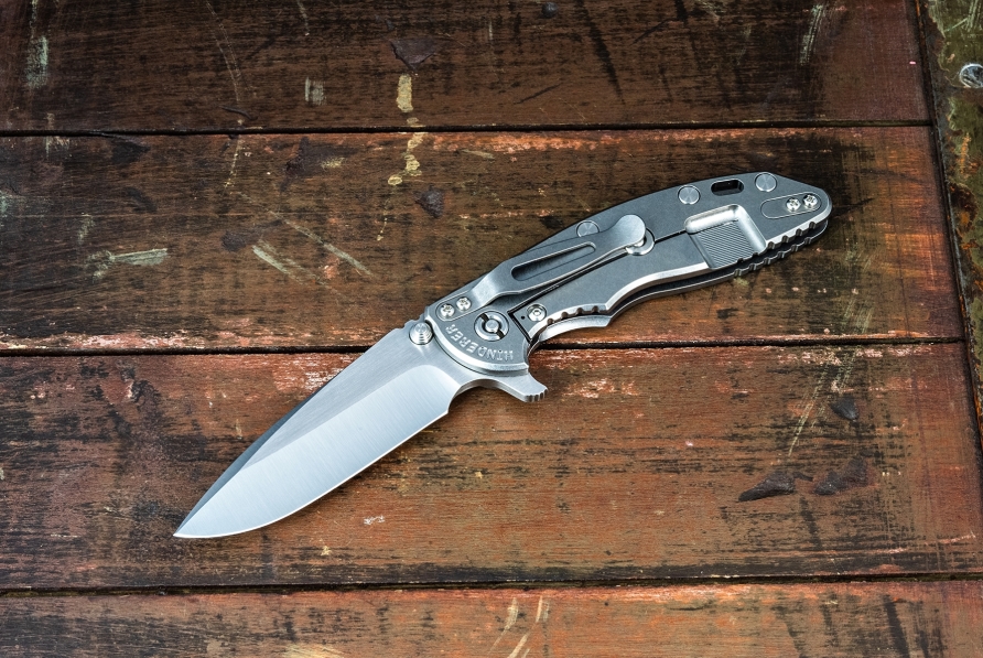 Rick Hinderer Custom XM-18 3.5" LEFT HANDED-Spearpoint-Stonewash-Grey G10 Rick Hinderer Custom XM-18 3.5" LEFT HANDED-Spearpoint-Stonewash-Grey G10