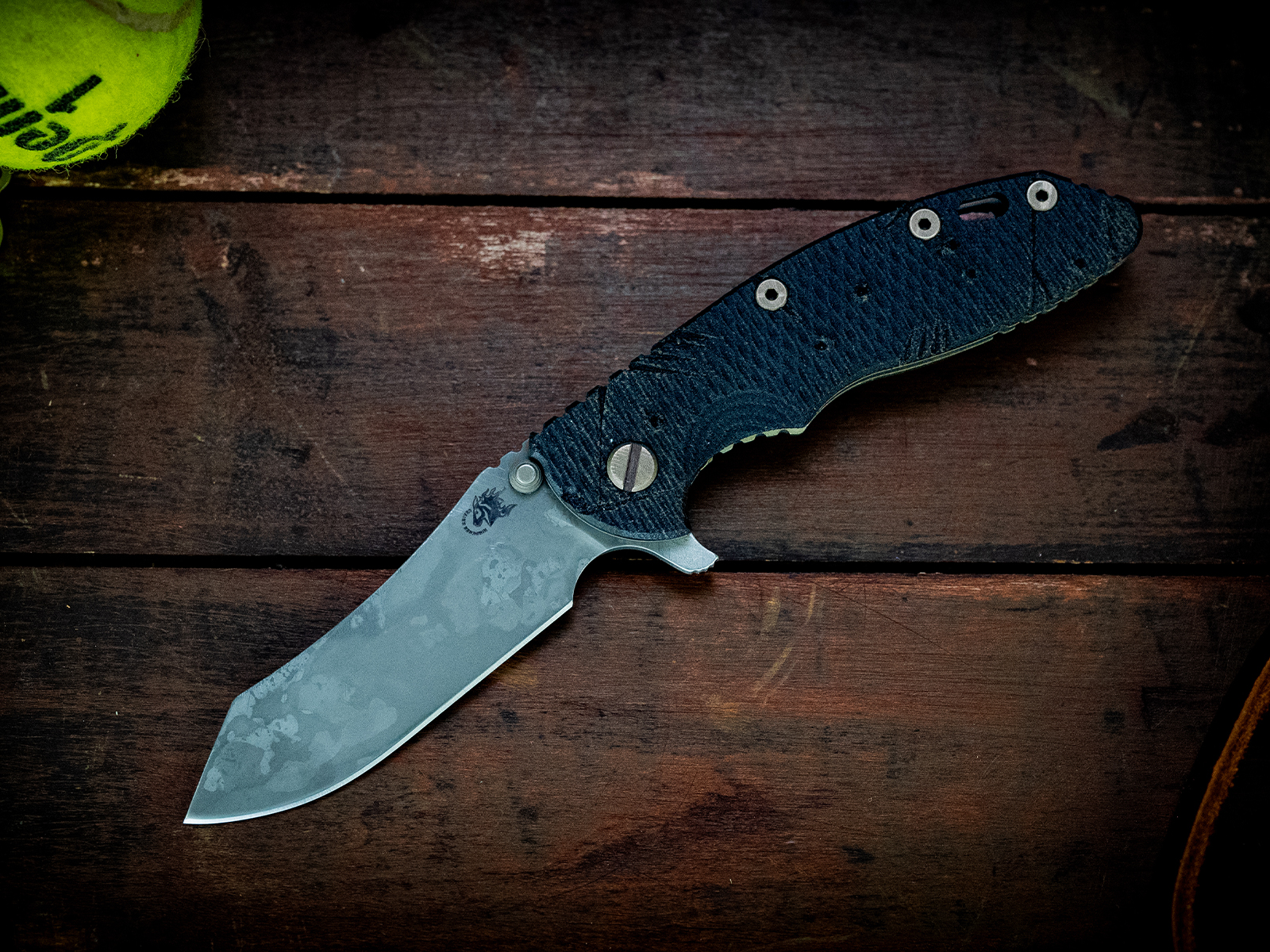 XM-18 3.5" Skinner-S45VN-Battle Hound-24 Green-Textured Black Micarta-3