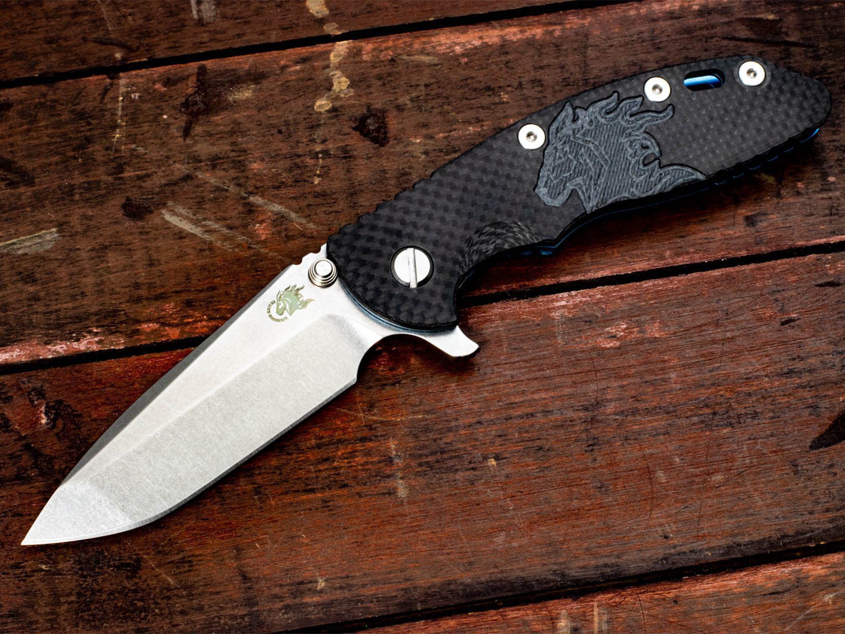 XM-18 3.5" Spanto-Stonewash Blue-Carbon Fiber Horse Head XM-18 3.5" Spanto-Stonewash Blue-Carbon Fiber Horse Head