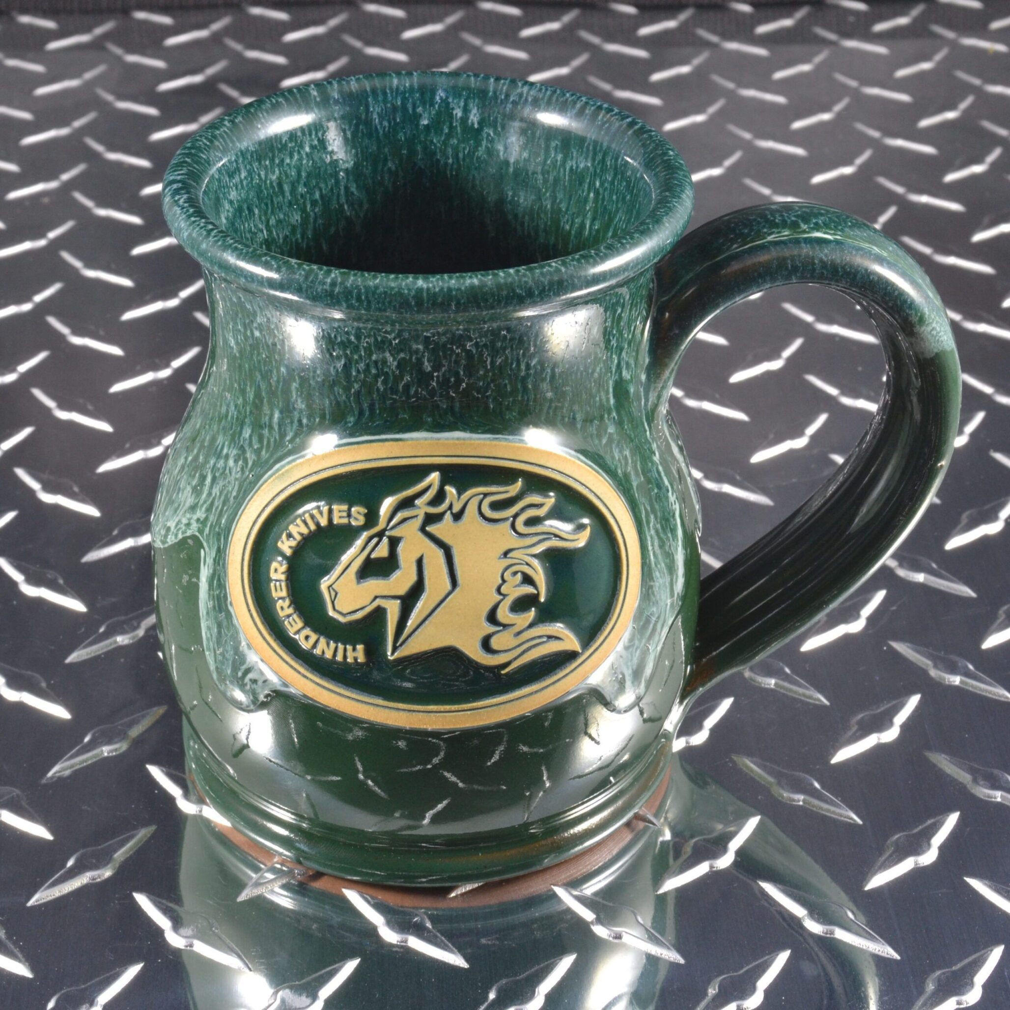 Hinderer Knives Forest Green Deneen Pottery Coffee Mug Hinderer Knives Forest Green Deneen Pottery Coffee Mug