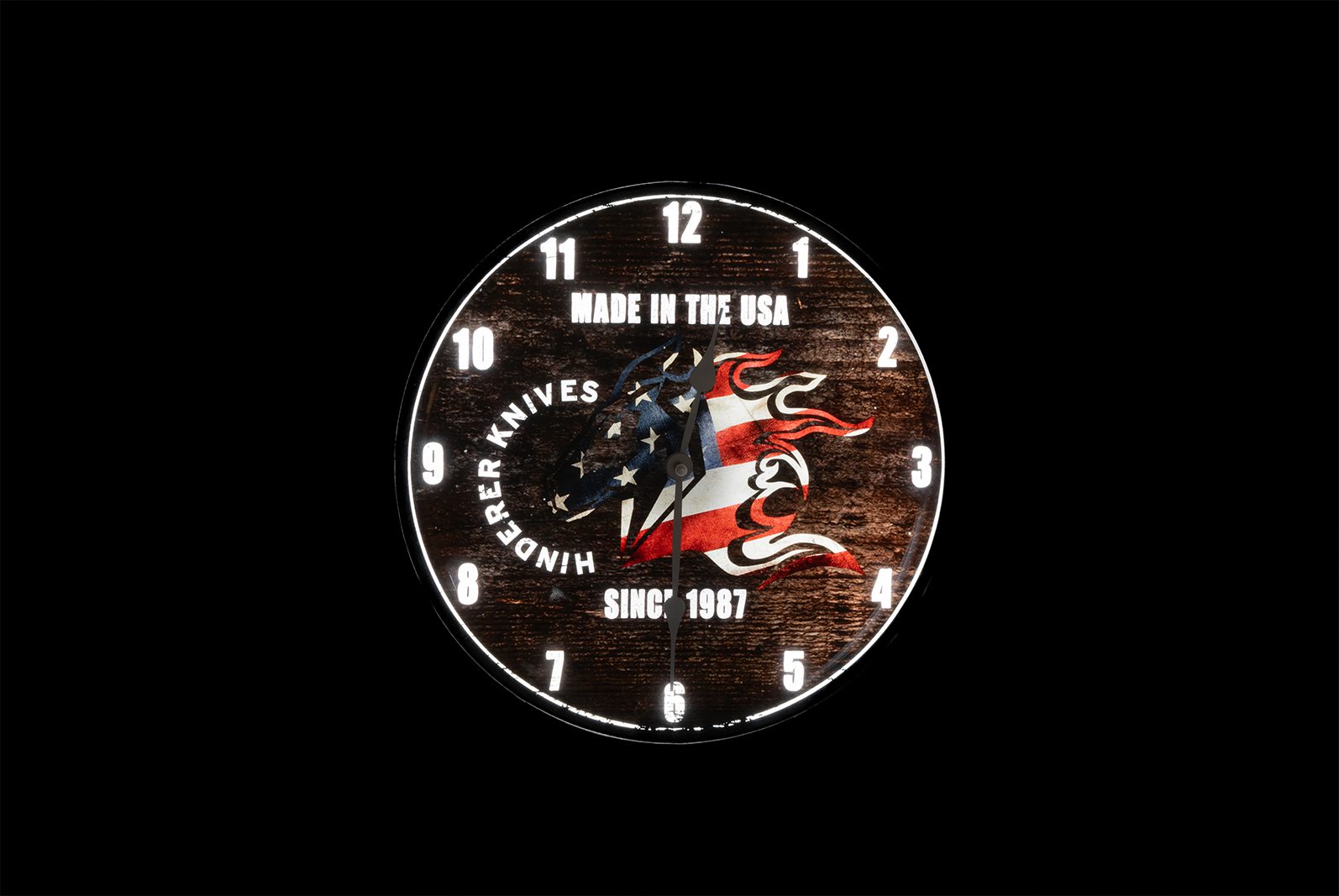 Rick Hinderer Knives Lighted Wall Clock 14" Diameter Rick Hinderer Knives Lighted Wall Clock 14" Diameter