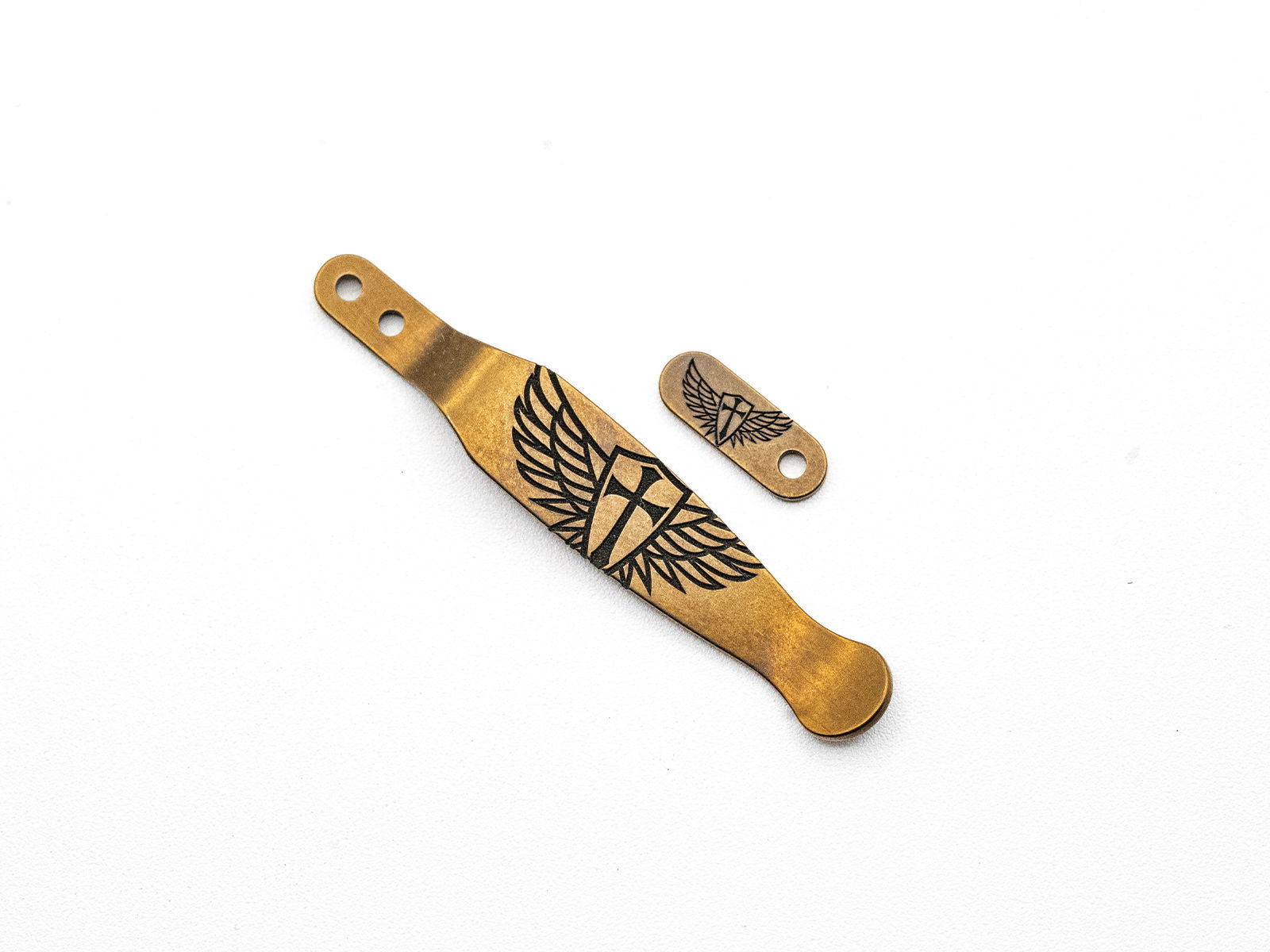 Steel Flame Winged Crusader-Deep Laser-Clip and Tab