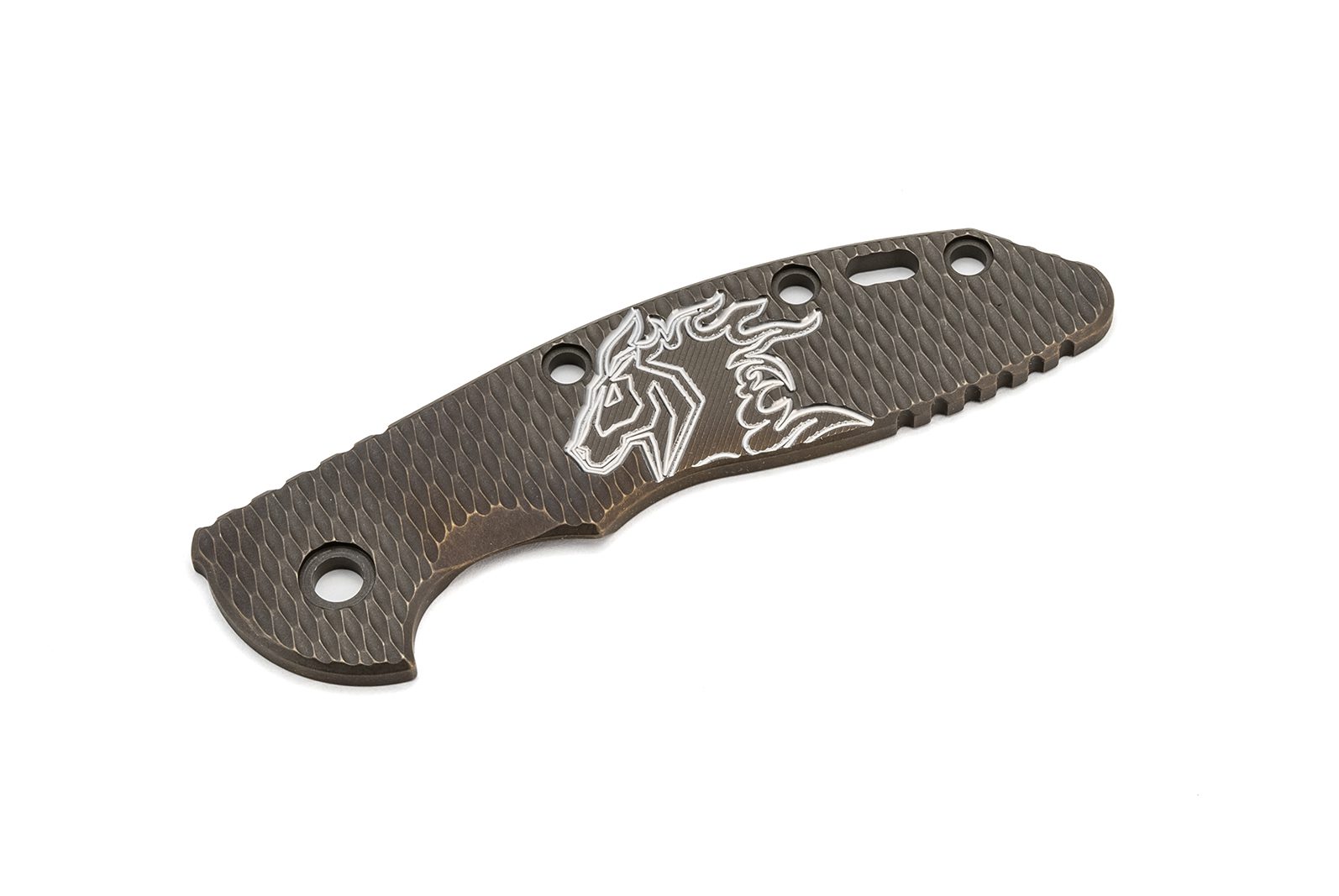 3.5" XM18 Titanium Scale-Milled Horse Head Logo-Textured-Battle Bronze-Battle Bronze/Silver 3.5" XM18 Titanium Scale-Milled Horse Head Logo-Textured-Battle Bronze-Battle Bronze/Silver