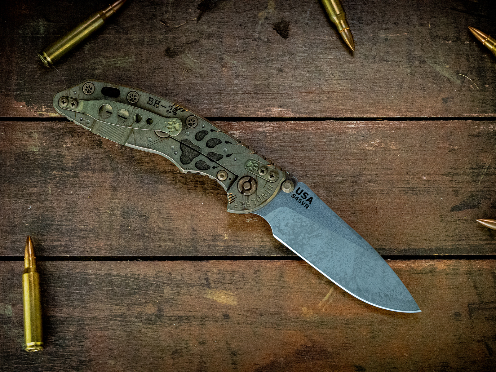 XM-18 3.5" S45VN-Non Flipper-Slicer Two Tone-Battle Hound 24 Green-Red/Black G10