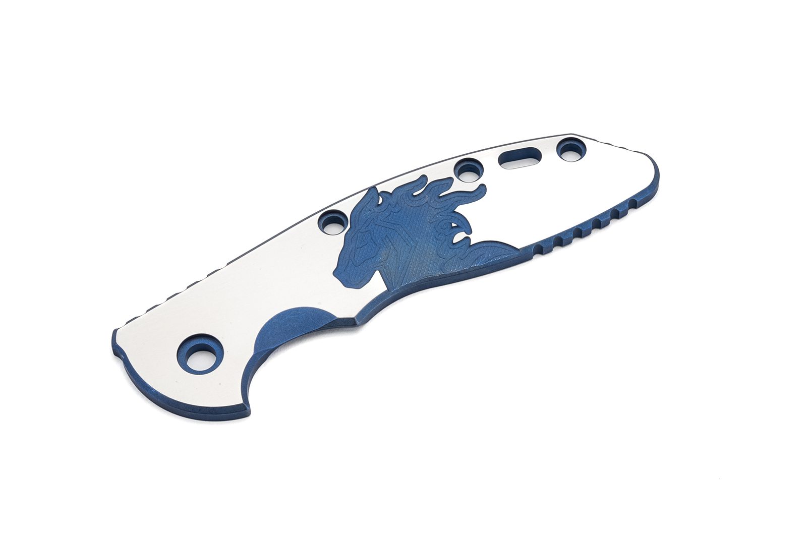 3.5" XM18 Titanium Scale-Milled Horse Head Logo-Satin-Battle Blue Blue/Battle Blue 3.5" XM18 Titanium Scale-Milled Horse Head Logo-Satin-Battle Blue Blue/Battle Blue