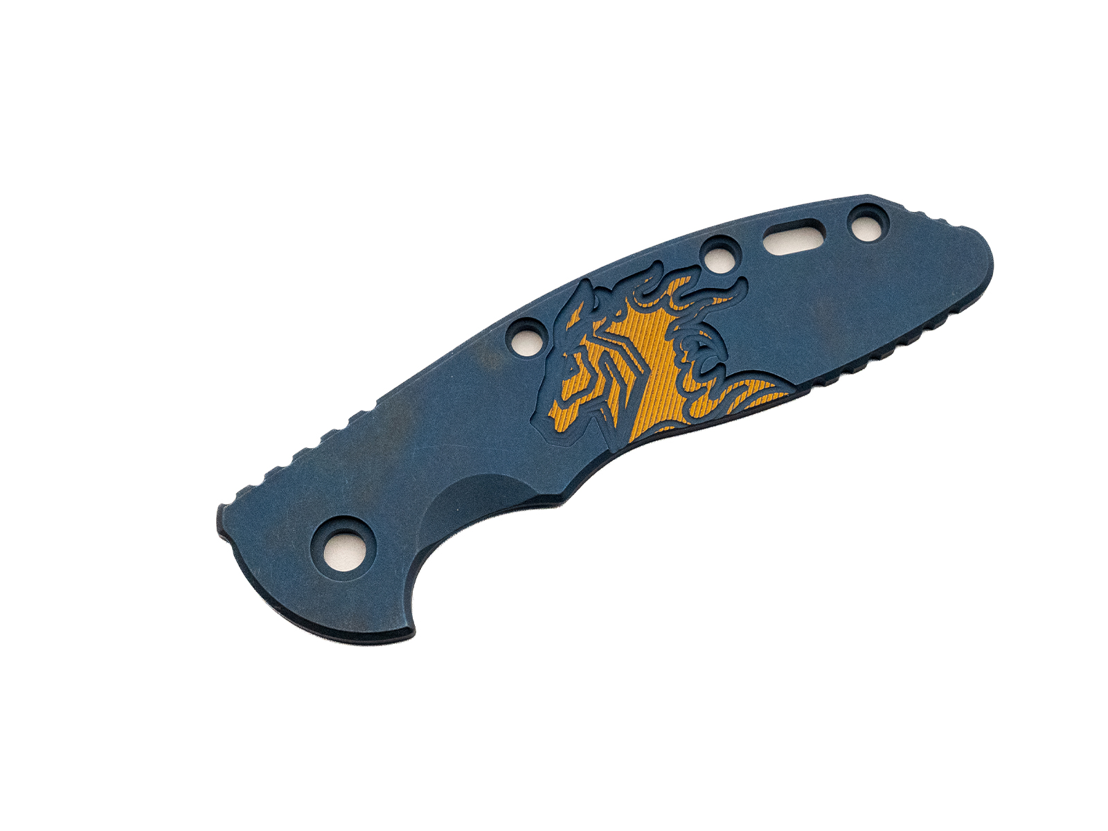 3.5" XM18 Titanium Scale-Milled Horse Head Logo-Smooth-Battle Blue-Battle Blue/Bronze 3.5" XM18 Titanium Scale-Milled Horse Head Logo-Smooth-Battle Blue-Battle Blue/Bronze