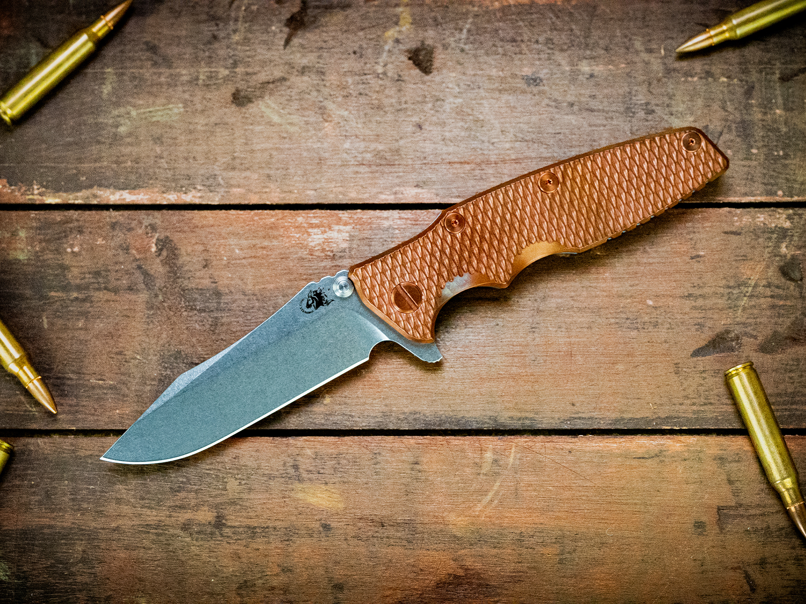 Eklipse-Spearpoint-S45VN-Stonewash Blade-Special Finish-Copper Scale-Copper Hardware Eklipse-Spearpoint-S45VN-Stonewash Blade-Special Finish-Copper Scale-Copper Hardware