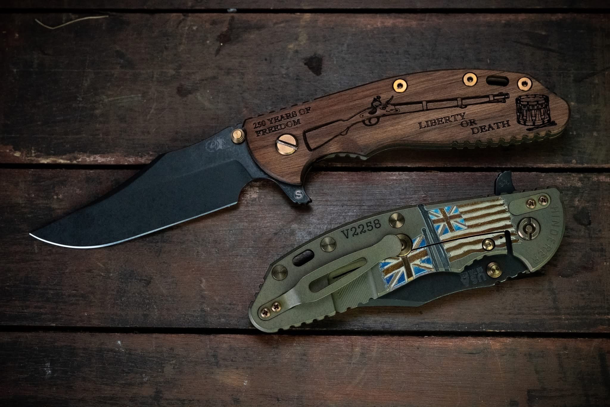 ExpProductCell_XM-24 Bowie Skinny-1095-Vintage Series Battle Worn Flags-Smooth Walnut