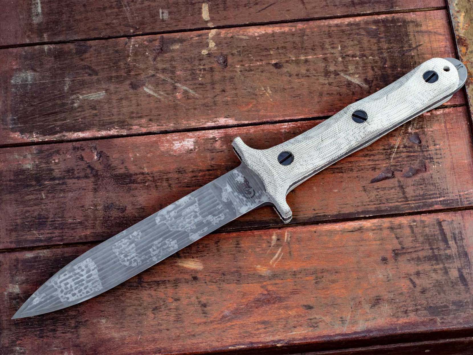 Rick Hinderer Knives "EK" Dagger-Battle Field Pickup-BPU376-Hollow Ground-CPM 3V-OD Green Micarta