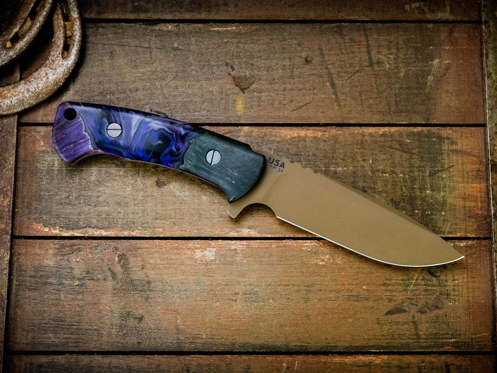ExpProductCell_The Ranch-Spearpoint-Cerakote Barrett Brown-CPM 3V-Wood/Resin-2