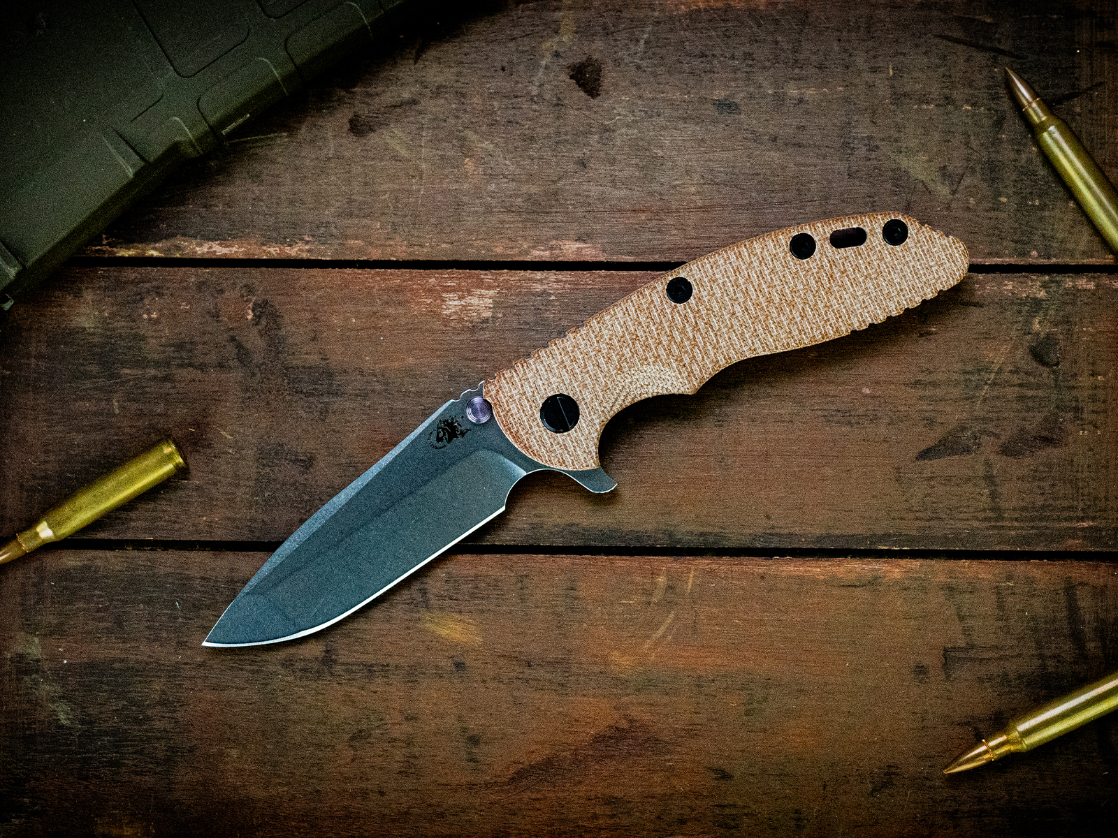 ExpProductCell_XM-18 3.5" Spanto-S45VN-Stonewash Purple/Blue-Textured Natural Micarta-Black Nitride Hardware/TI TS