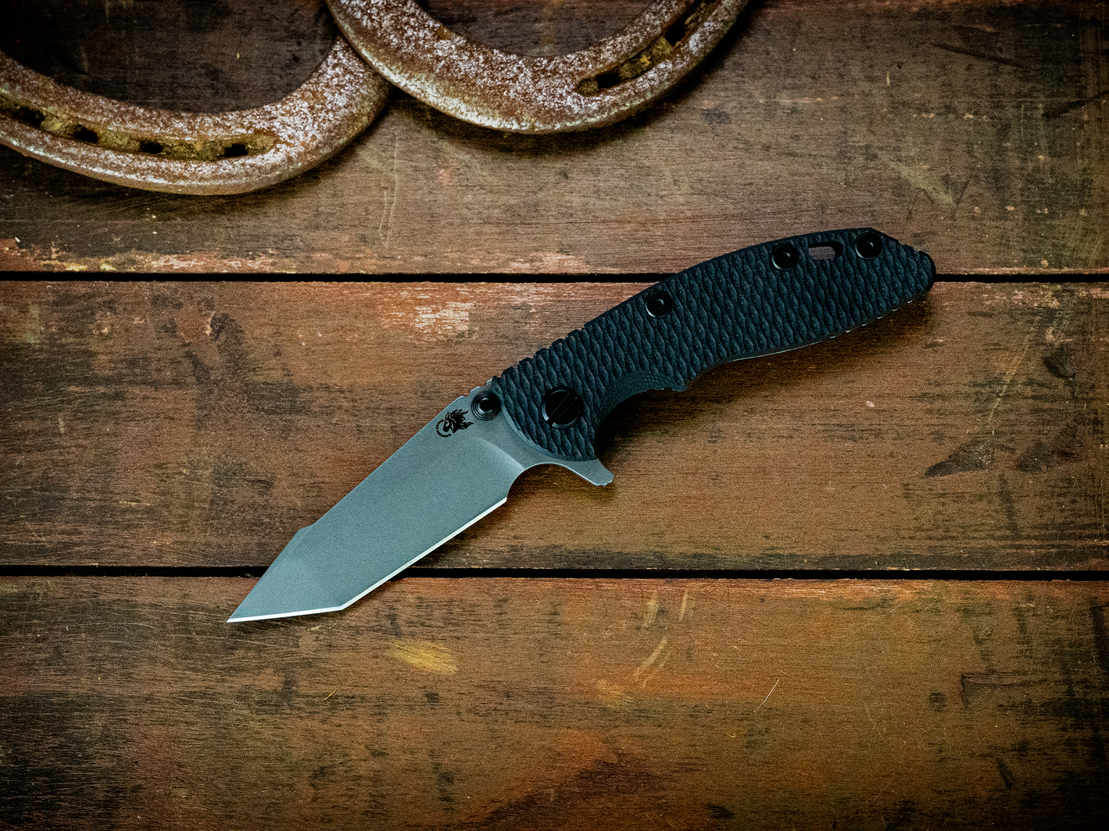 ExpProductCell_XM-18 3" Harpoon Tanto-S45VN-Battle Black-Working Finish Blade-Black G10-Black Nitride Hardware