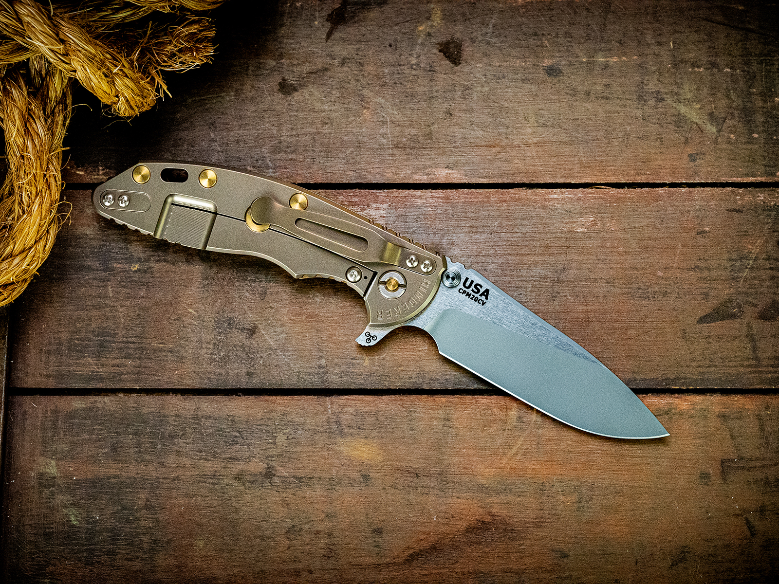 ExpProductCell_XM-18 3.5"-20CV-Slicer-Hollow Ground-Two Tone-Bead Blast Bronze-Smooth Coyote G10-Brass Hardware/Ti Standoffs