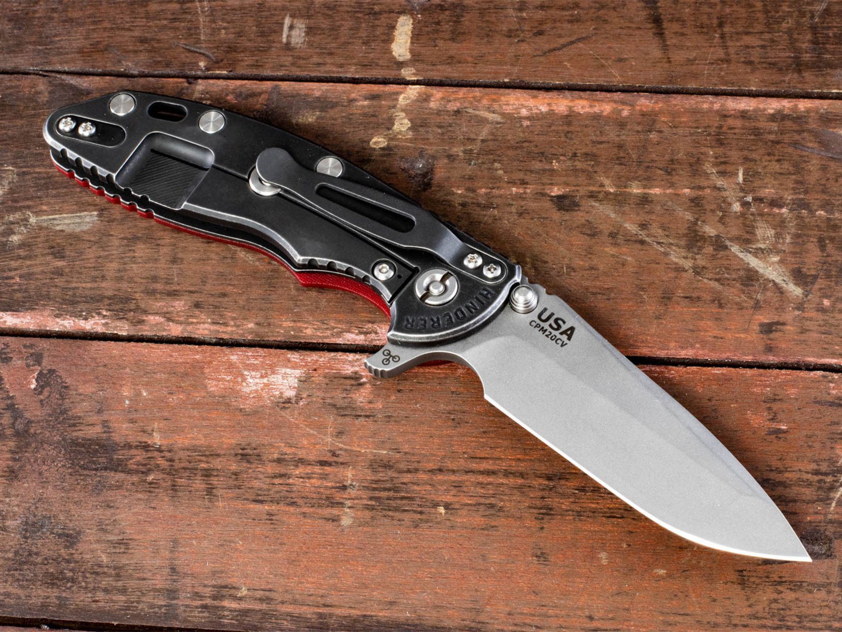 XM-18 3.5" Spanto-Working Finish Blade-Battle Black Lockside-Red G10