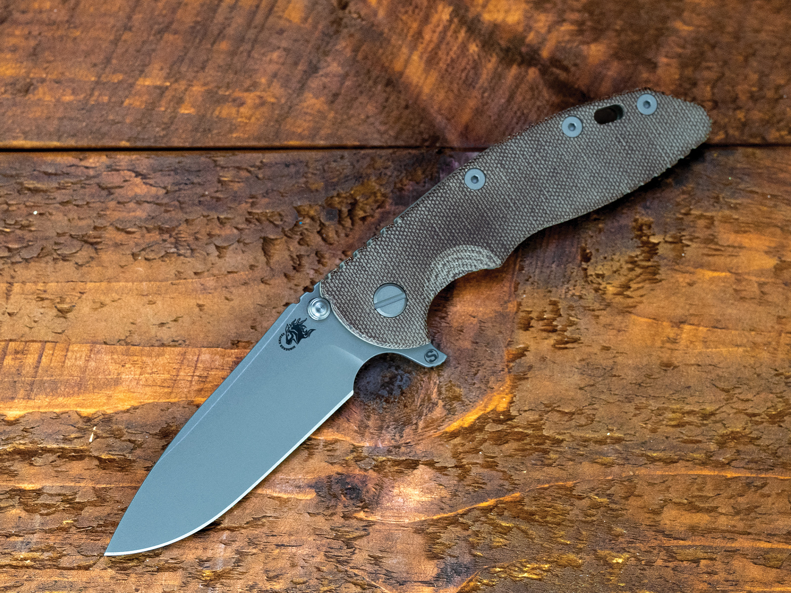 XM-18 3.5" Skinny Slicer-Flat Ground-Magnacut-Textured LS Battle Green-Smooth Natural Micarta-WF SS Hardware XM-18 3.5" Skinny Slicer-Flat Ground-Magnacut-Textured LS Battle Green-Smooth Natural Micarta-WF SS Hardware