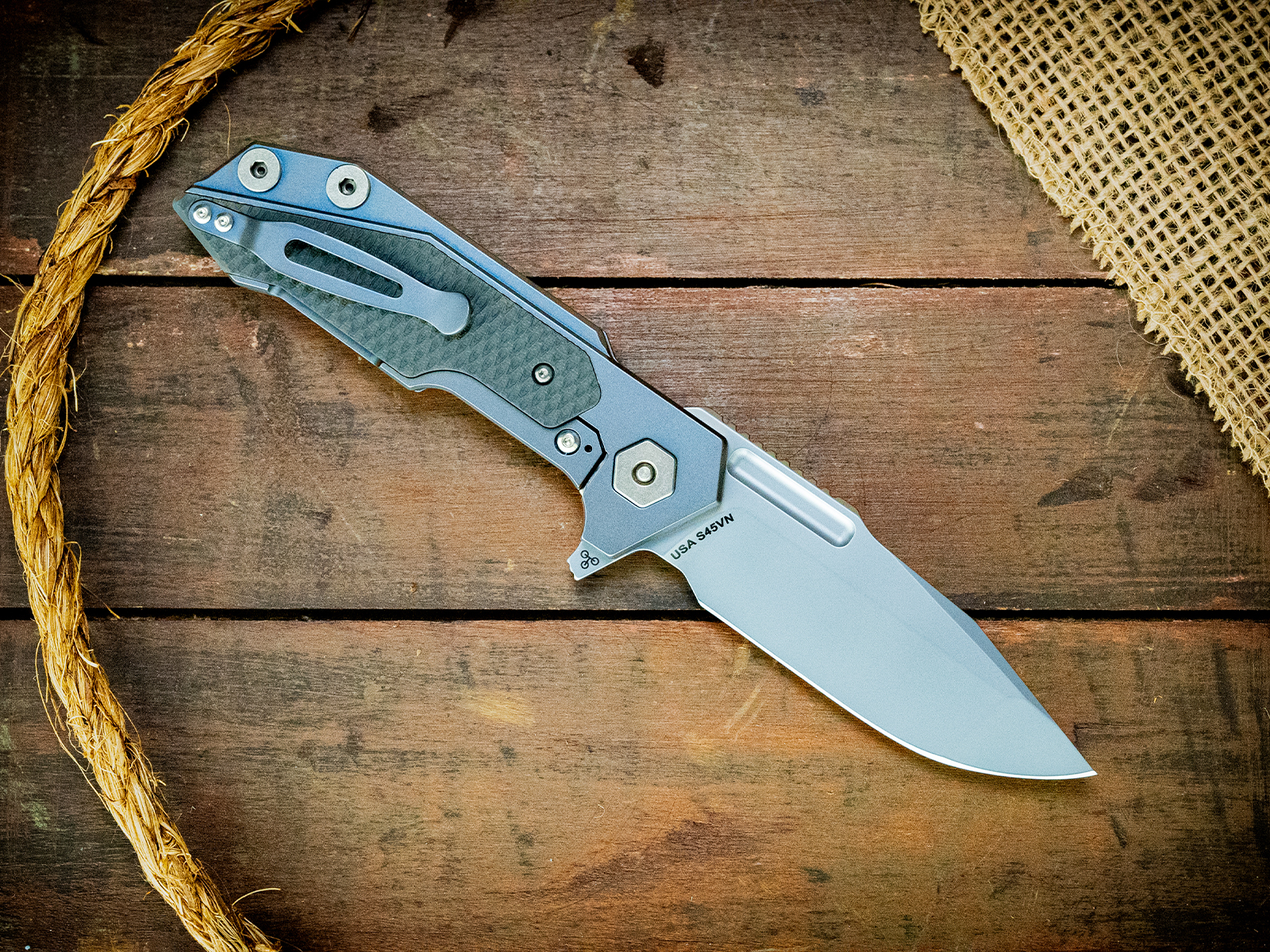 Full Track-Spanto-S45VN-Bead Blast Blue-Grey G10 Full Track-Spanto-S45VN-Bead Blast Blue-Grey G10