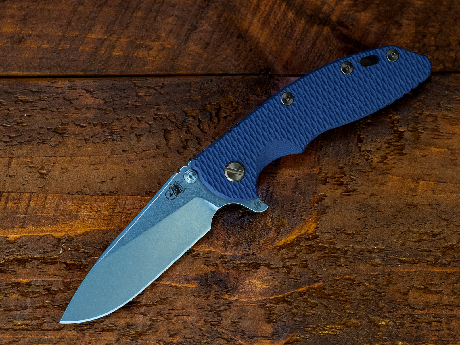 XM-18 3.5- Slicer Hollow Ground-S45VN-Stonewash Blade-Battle Purple-Purple G10-Bronze Ti Hardware XM-18 3.5- Slicer Hollow Ground-S45VN-Stonewash Blade-Battle Purple-Purple G10-Bronze Ti Hardware