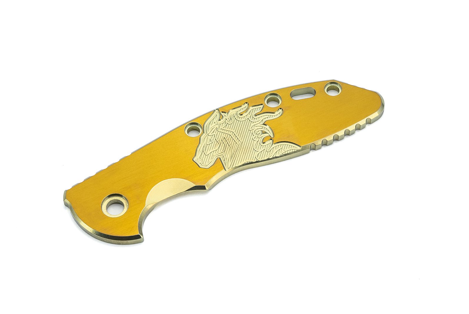 3.5" XM18 Titanium Scale-Milled Horse Head Logo-Satin Bronze-Gold/Gold 3.5" XM18 Titanium Scale-Milled Horse Head Logo-Satin Bronze-Gold/Gold